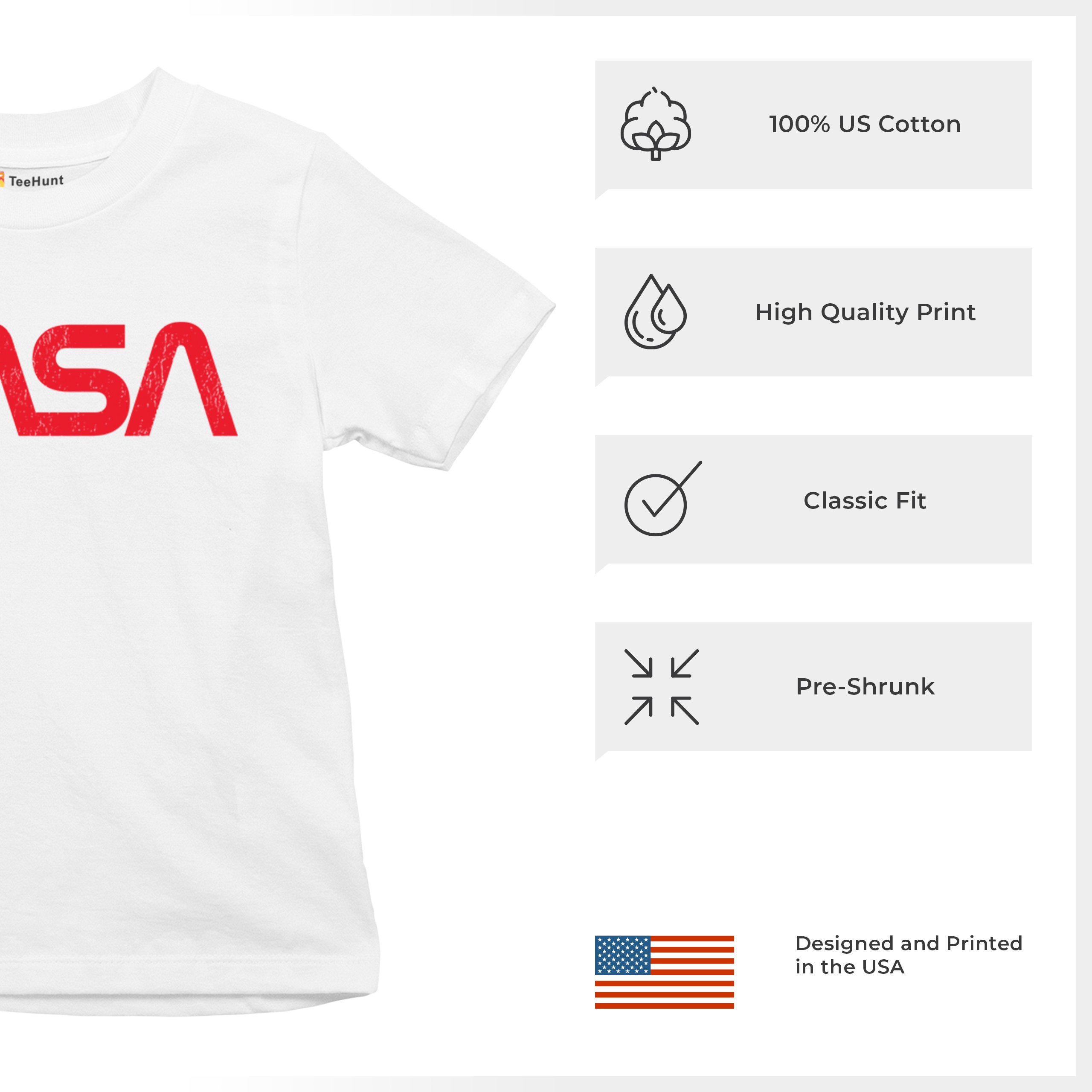 Vintage NASA Worm Logo Youth T-shirt Astronaut Space Souvenir Emblem Kids - Picture 28 of 36