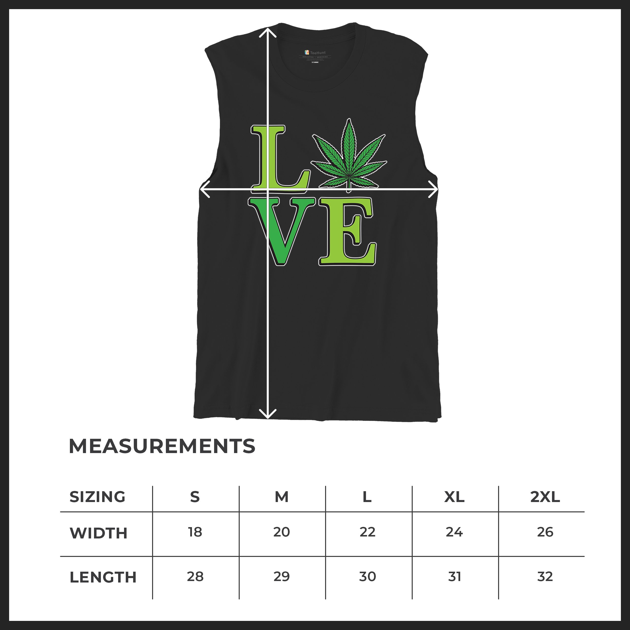 Love Weed Leaf Muscle Shirt Cannabis 420 Wordplay Marijuana Stoner Plant Men's - Picture 8 of 43