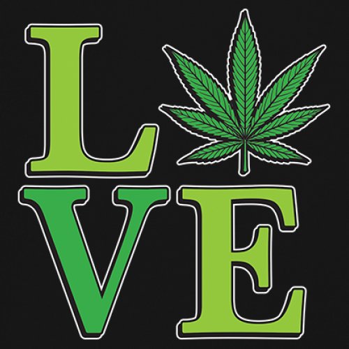 Love Weed Leaf Muscle Shirt Cannabis 420 Wordplay Marijuana Stoner Plant Men's - Picture 4 of 43