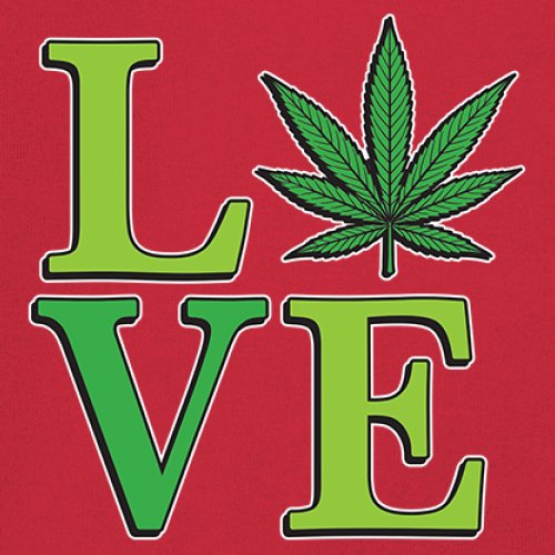 Love Weed Leaf Muscle Shirt Cannabis 420 Wordplay Marijuana Stoner Plant Men's - Picture 18 of 43