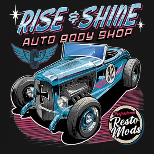 Rise and Shine Hot Rod Tank Top Auto Body Shop Custom Classic Cars Men's Top