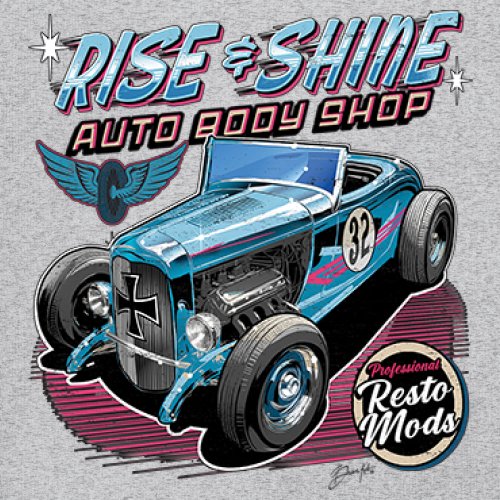 Rise and Shine Hot Rod Tank Top Auto Body Shop Custom Classic Cars Men's Top