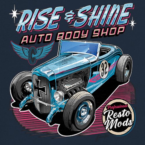 Rise and Shine Hot Rod Tank Top Auto Body Shop Custom Classic Cars Men's Top