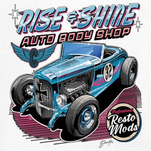 Rise and Shine Hot Rod Tank Top Auto Body Shop Custom Classic Cars Men's Top