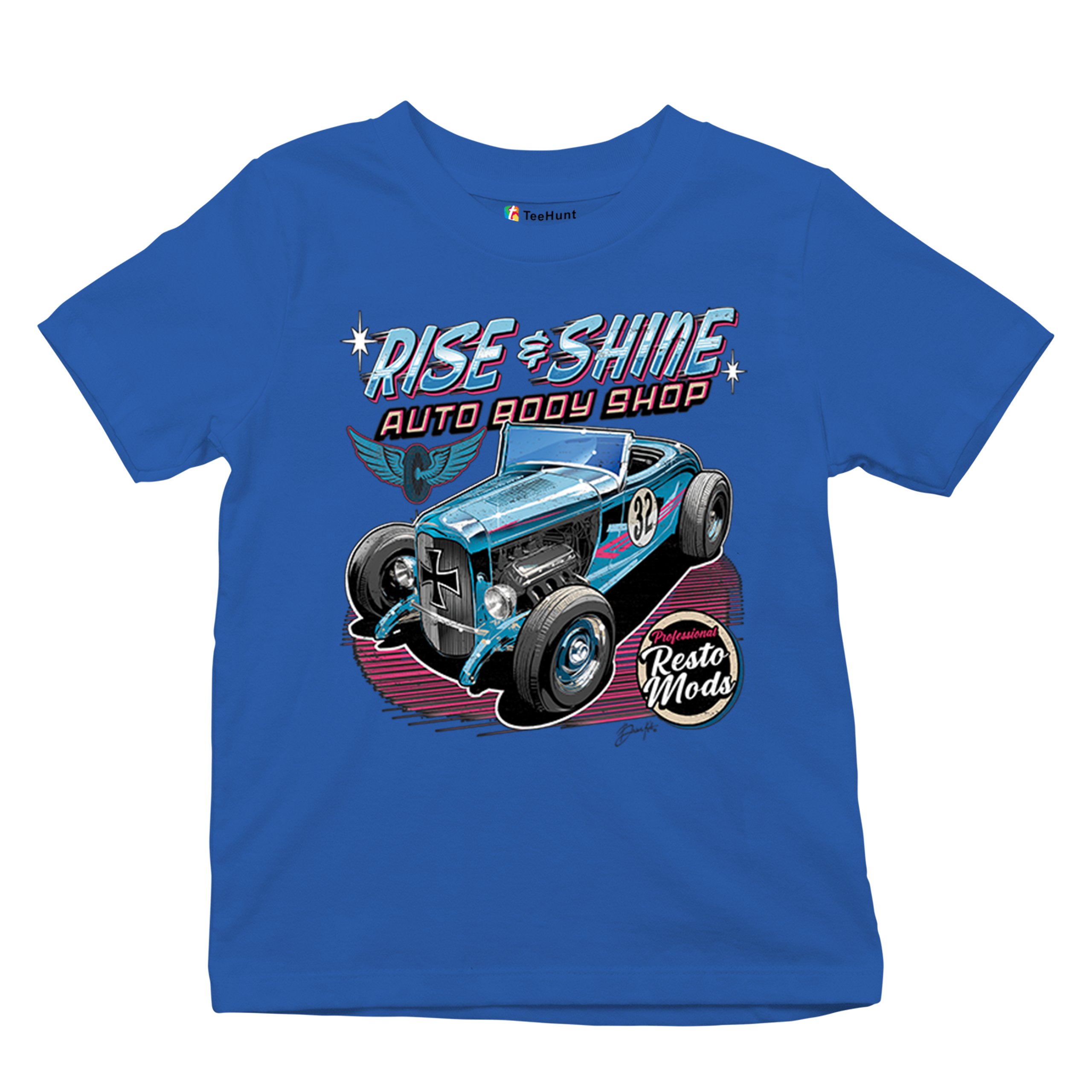 Rise and Shine Hot Rod Youth T-shirt Auto Body Shop Custom Classic Cars Kids - Picture 41 of 50