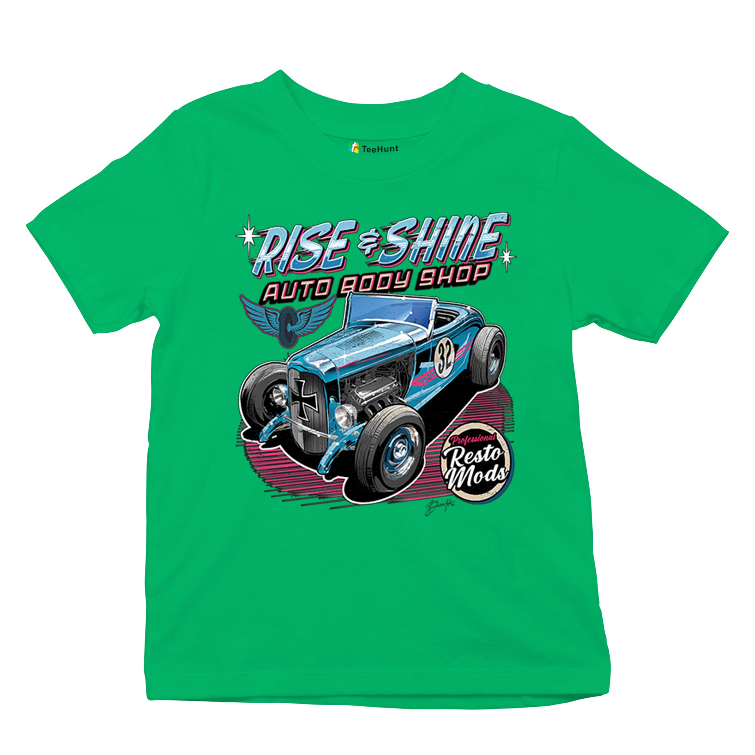 Rise and Shine Hot Rod Youth T-shirt Auto Body Shop Custom Classic Cars Kids - Picture 34 of 50