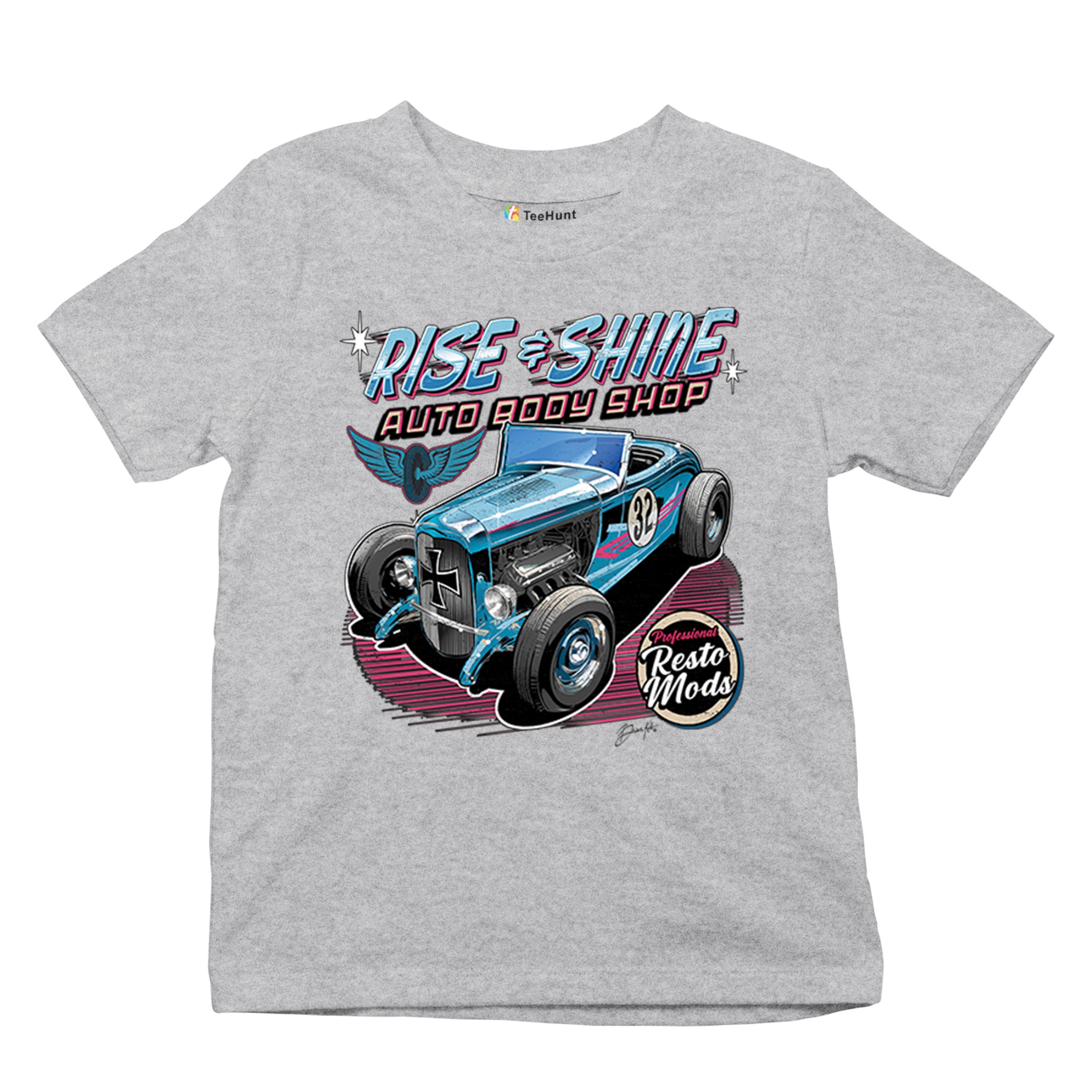 Rise and Shine Hot Rod Youth T-shirt Auto Body Shop Custom Classic Cars Kids - Picture 13 of 50