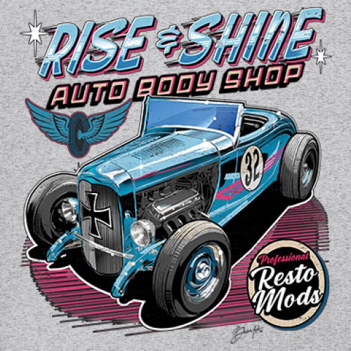 Rise and Shine Hot Rod Youth T-shirt Auto Body Shop Custom Classic Cars Kids - Picture 11 of 50