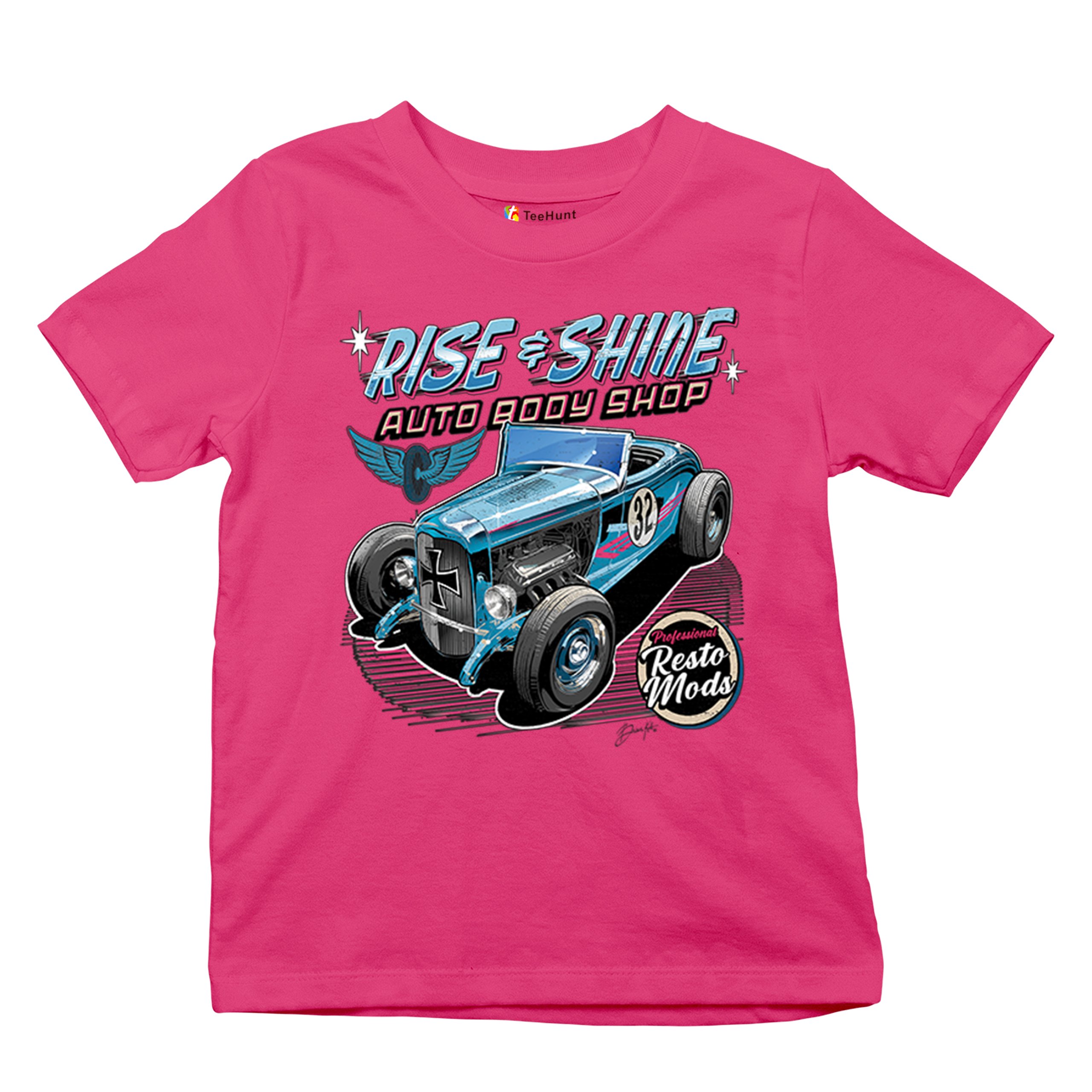 Rise and Shine Hot Rod Youth T-shirt Auto Body Shop Custom Classic Cars Kids - Picture 48 of 50