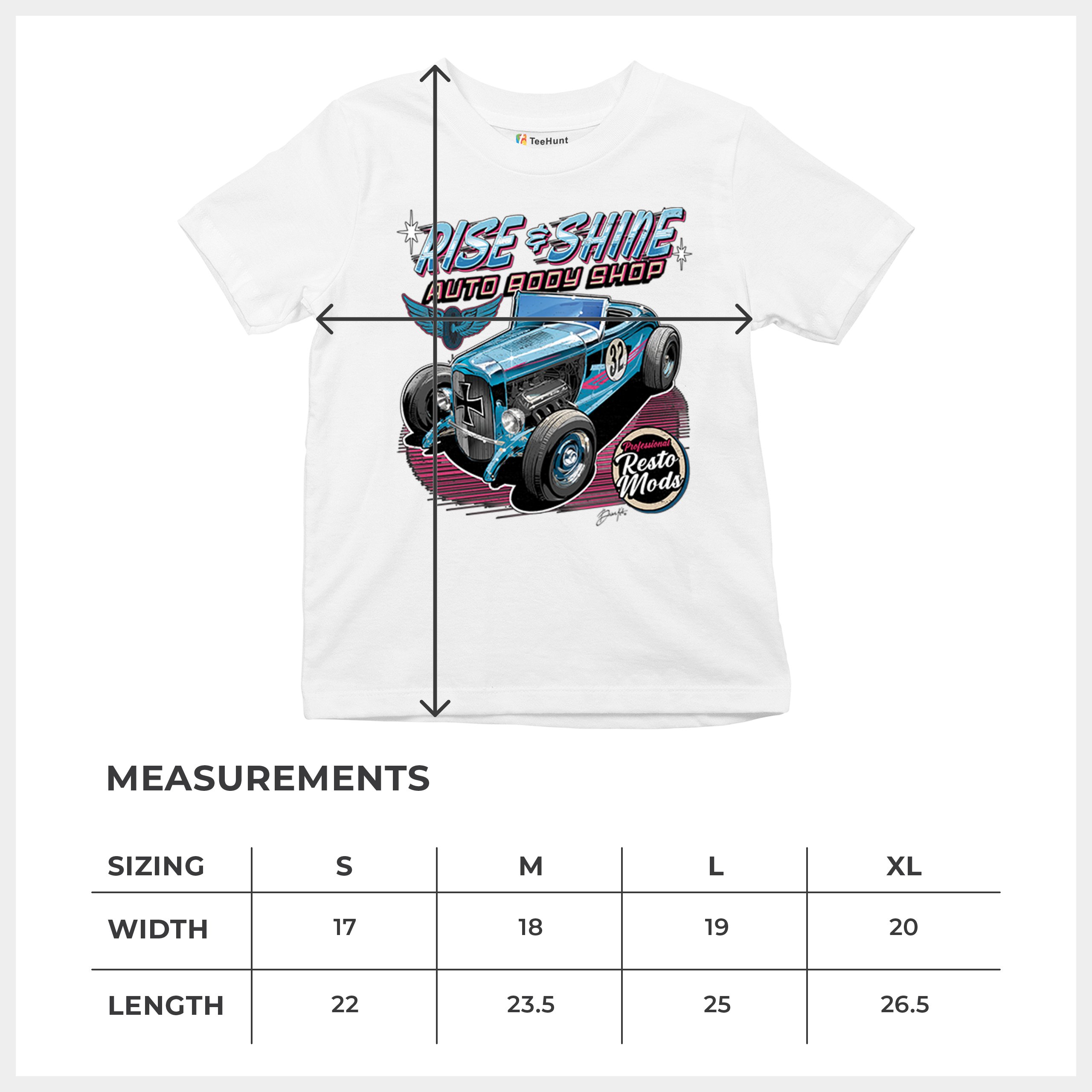 Rise and Shine Hot Rod Youth T-shirt Auto Body Shop Custom Classic Cars Kids - Picture 29 of 50