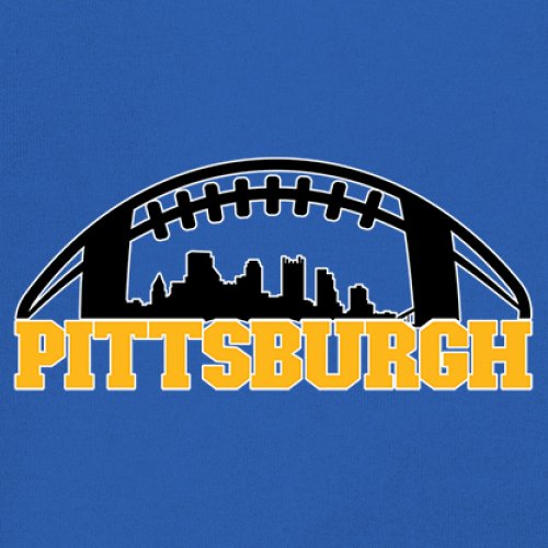 Pittsburgh Skyline Football Youth T-shirt Steel City Bleed Black and Gold Kids - Picture 39 of 50