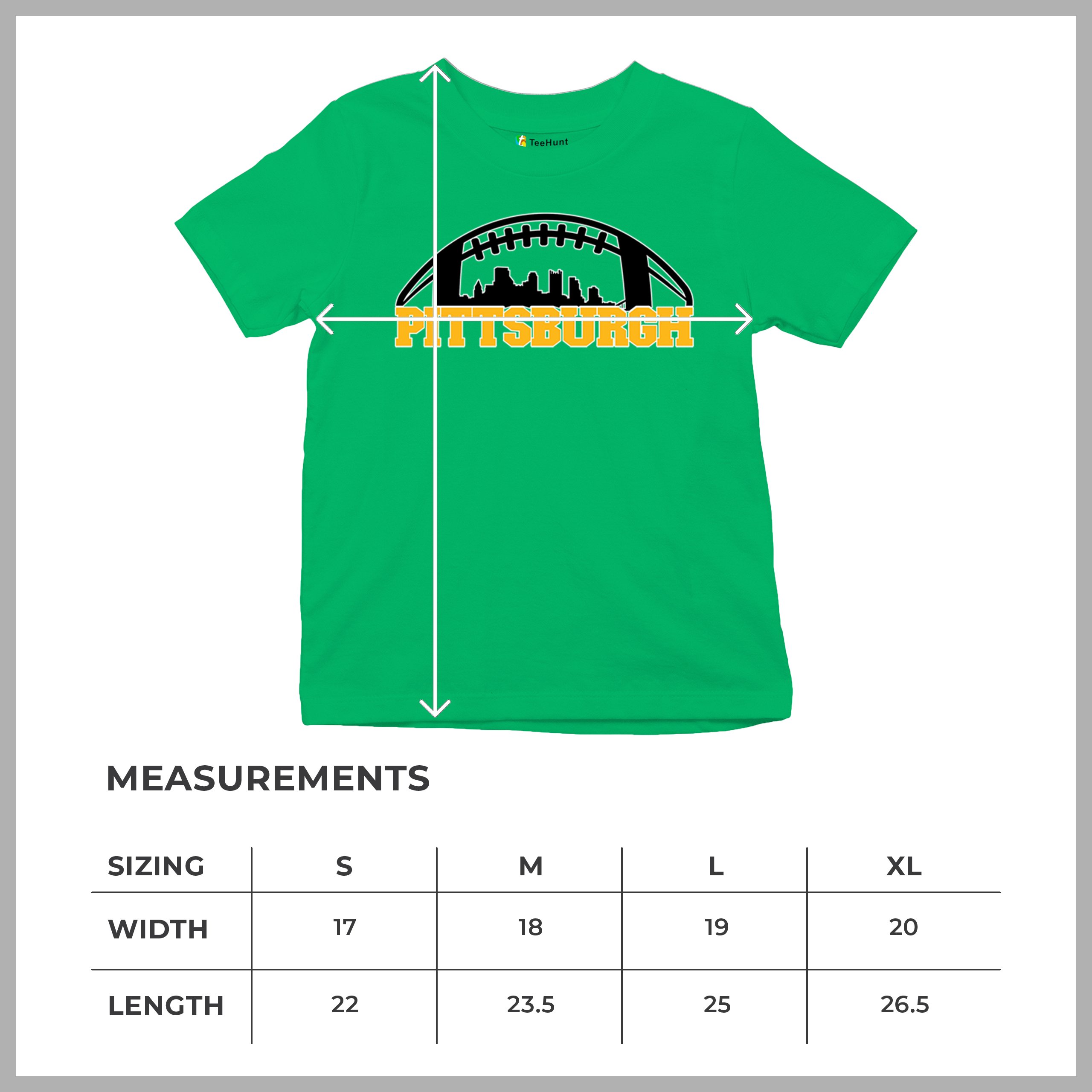 Pittsburgh Skyline Football Youth T-shirt Steel City Bleed Black and Gold Kids - Picture 36 of 50