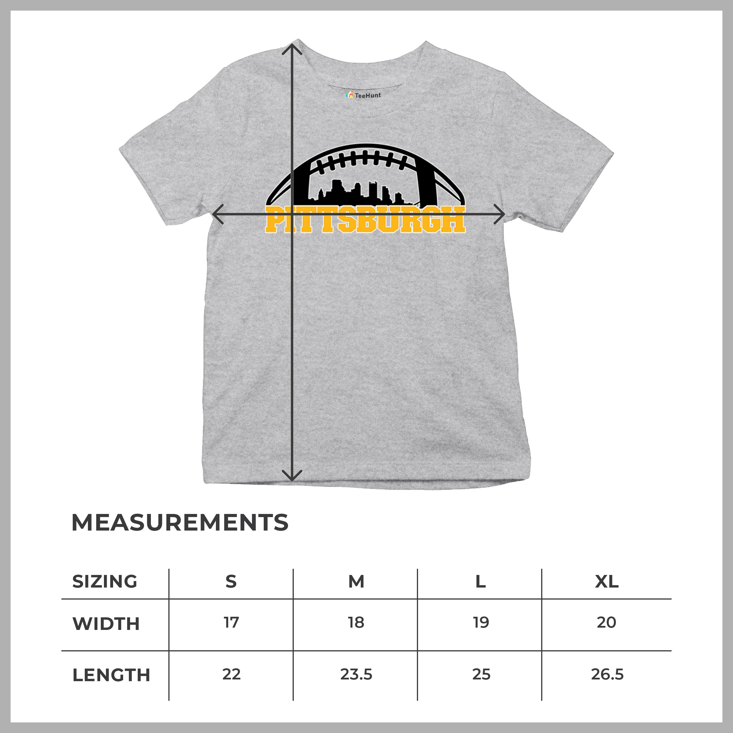 Pittsburgh Skyline Football Youth T-shirt Steel City Bleed Black and Gold Kids - Picture 22 of 50