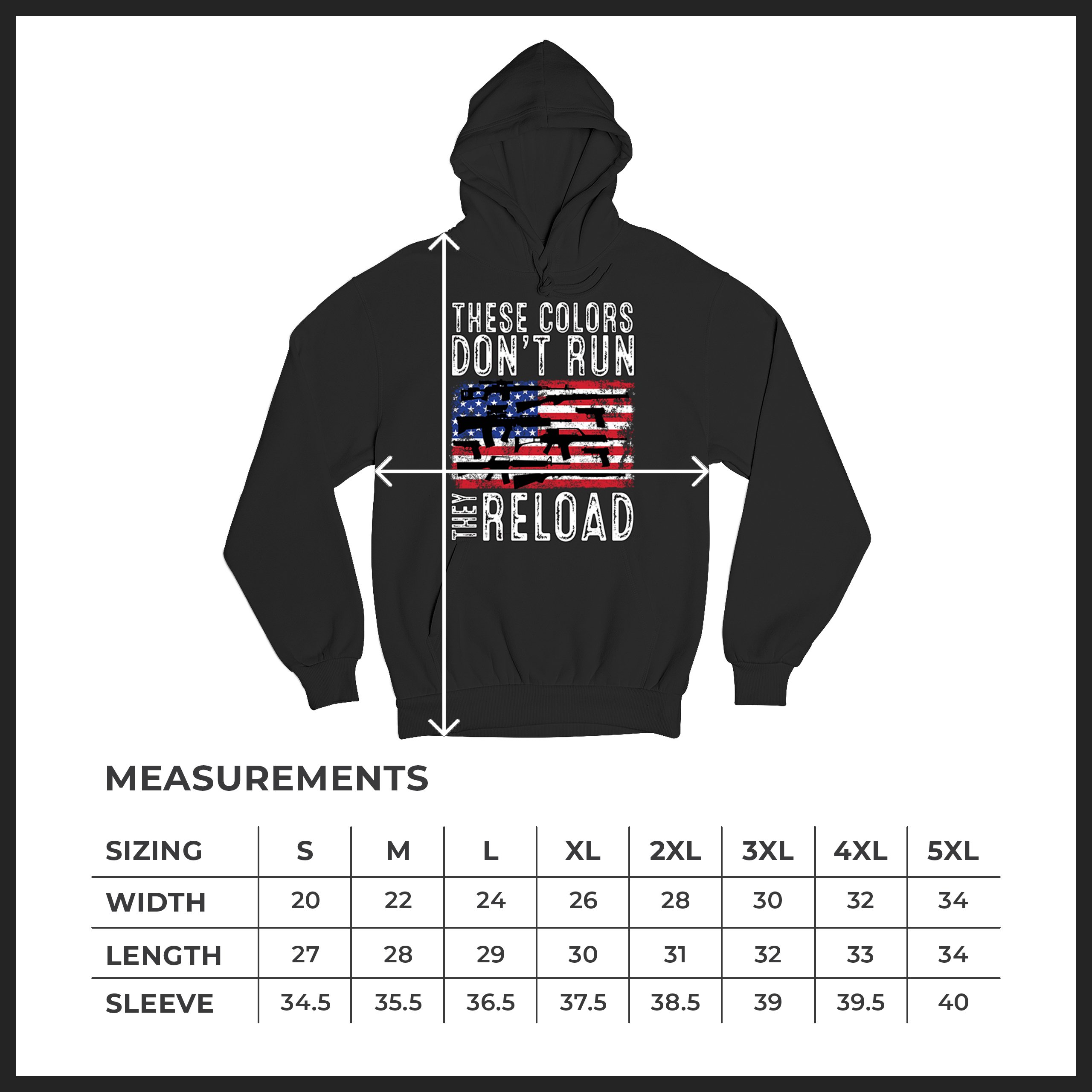 These Colors Don't Run They Reload Sweatshirt 2nd Amendment Gun Rights Hoodie - Picture 8 of 57