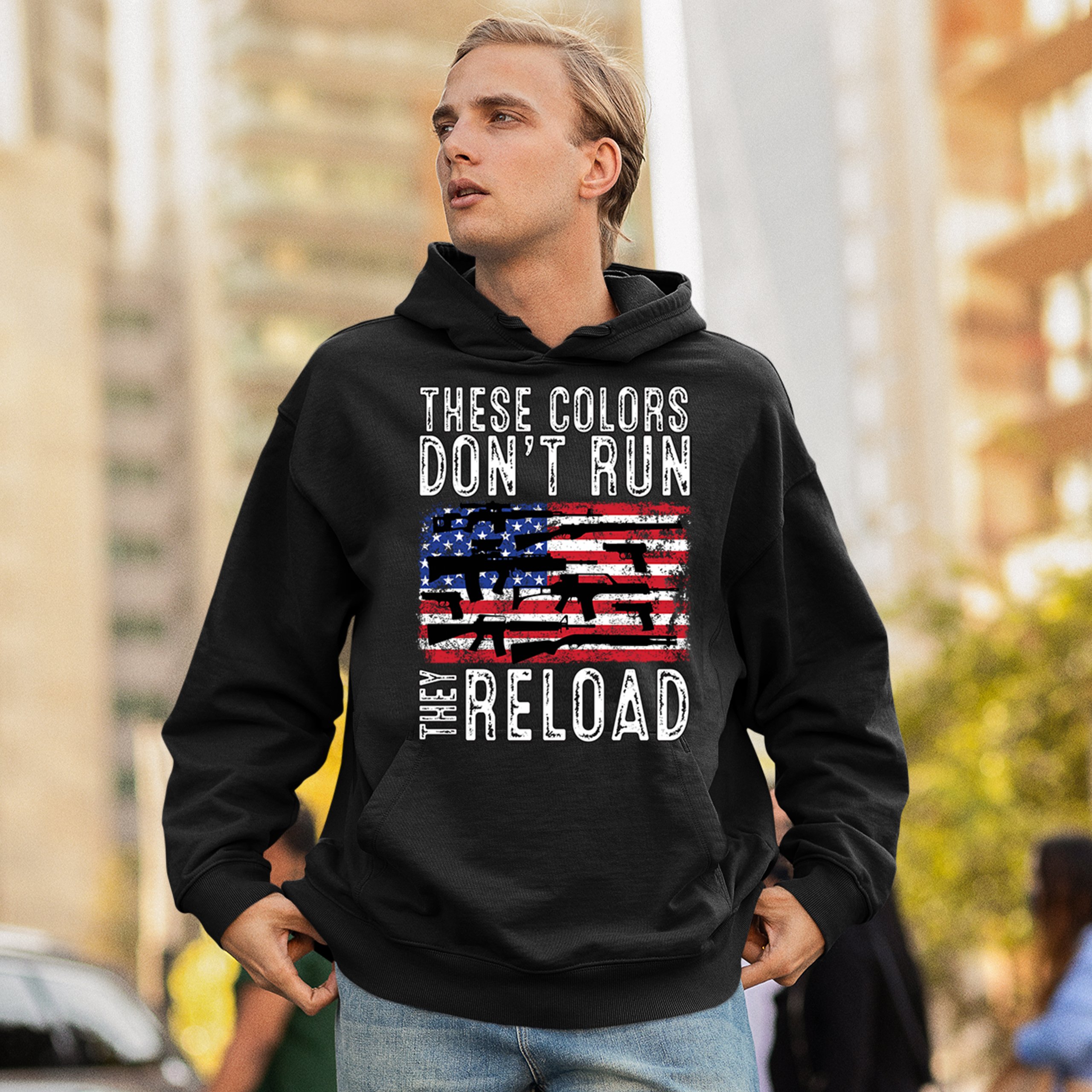 These Colors Don't Run They Reload Sweatshirt 2nd Amendment Gun Rights Hoodie - Picture 5 of 57