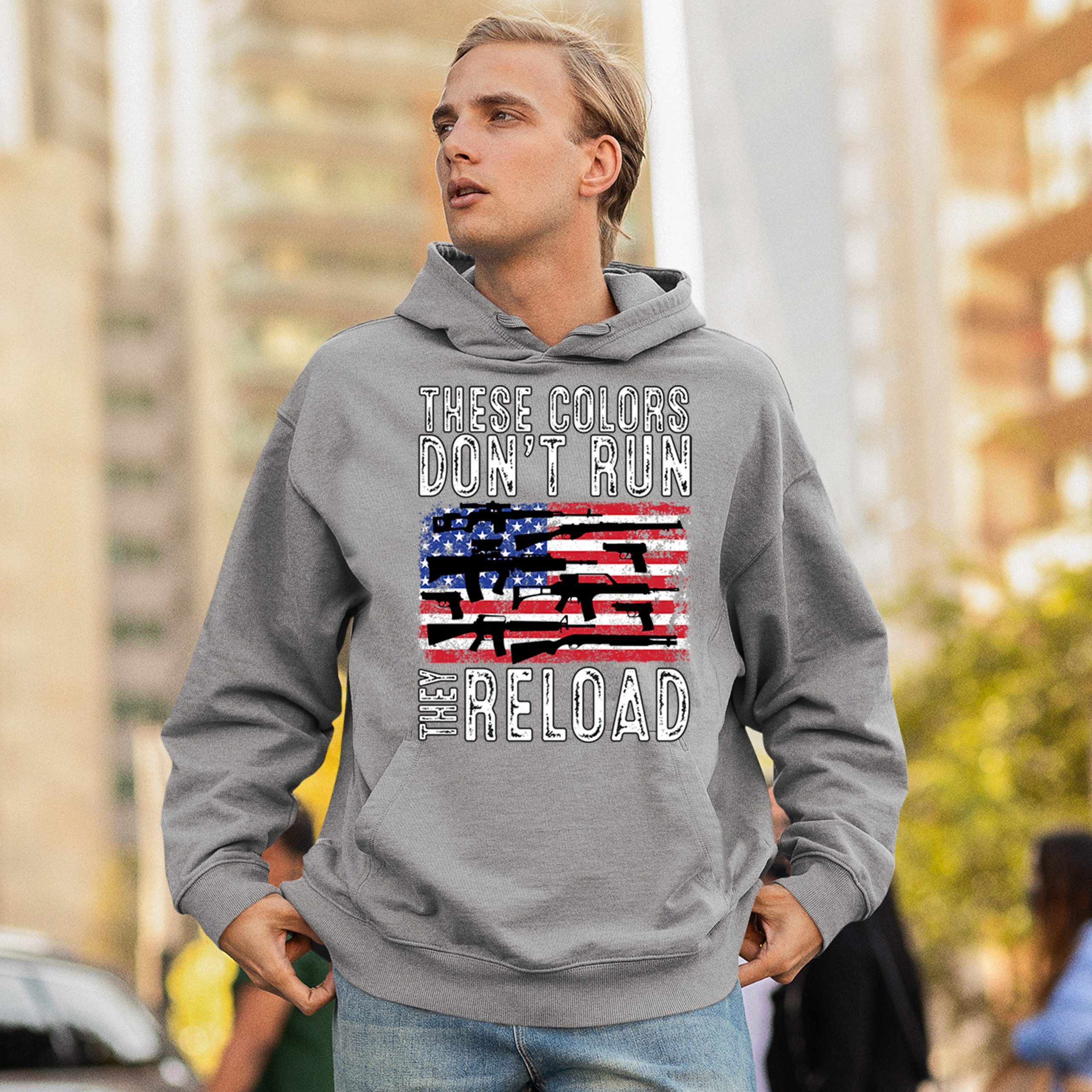 These Colors Don't Run They Reload Sweatshirt 2nd Amendment Gun Rights Hoodie - Picture 12 of 57