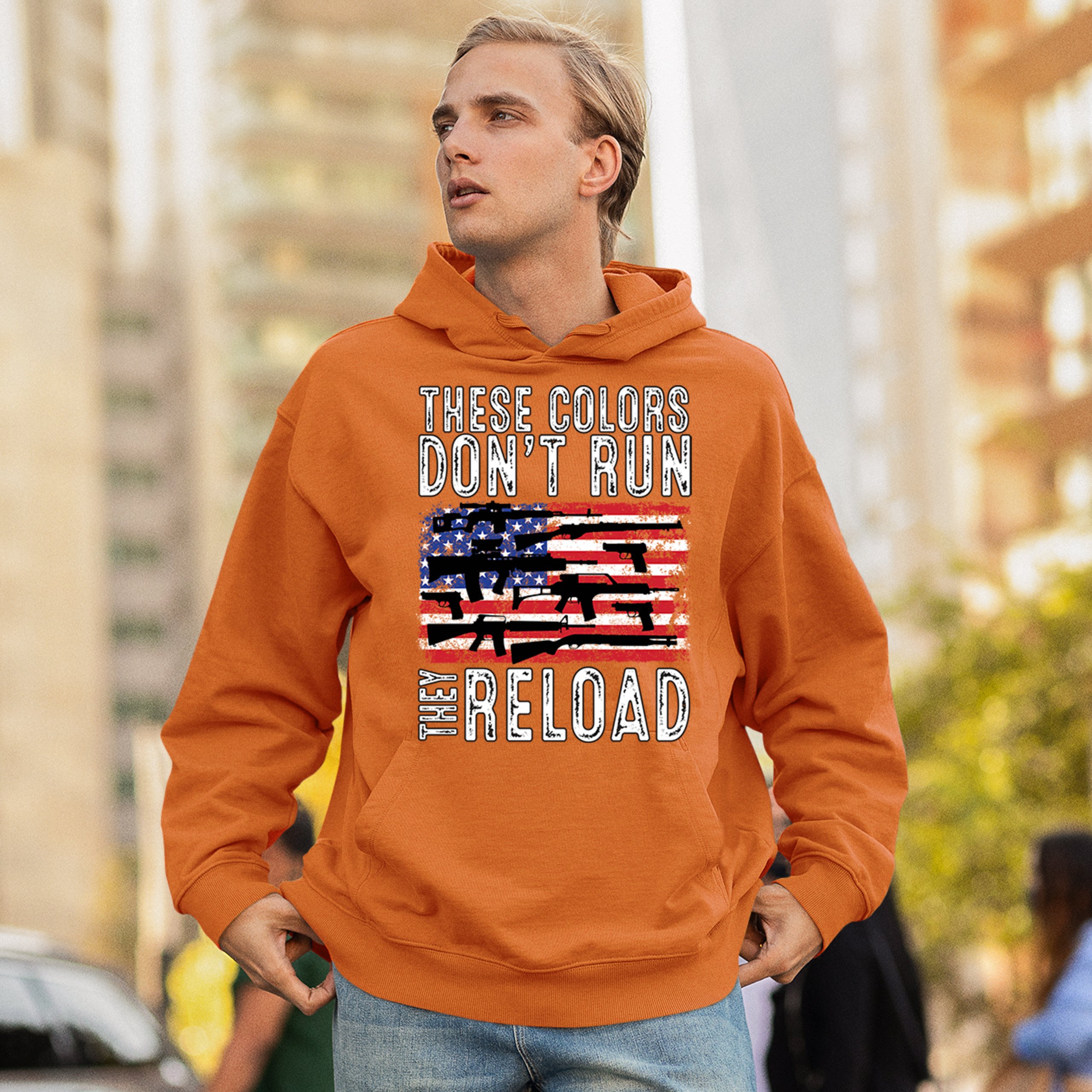 These Colors Don't Run They Reload Sweatshirt 2nd Amendment Gun Rights Hoodie - Picture 19 of 57