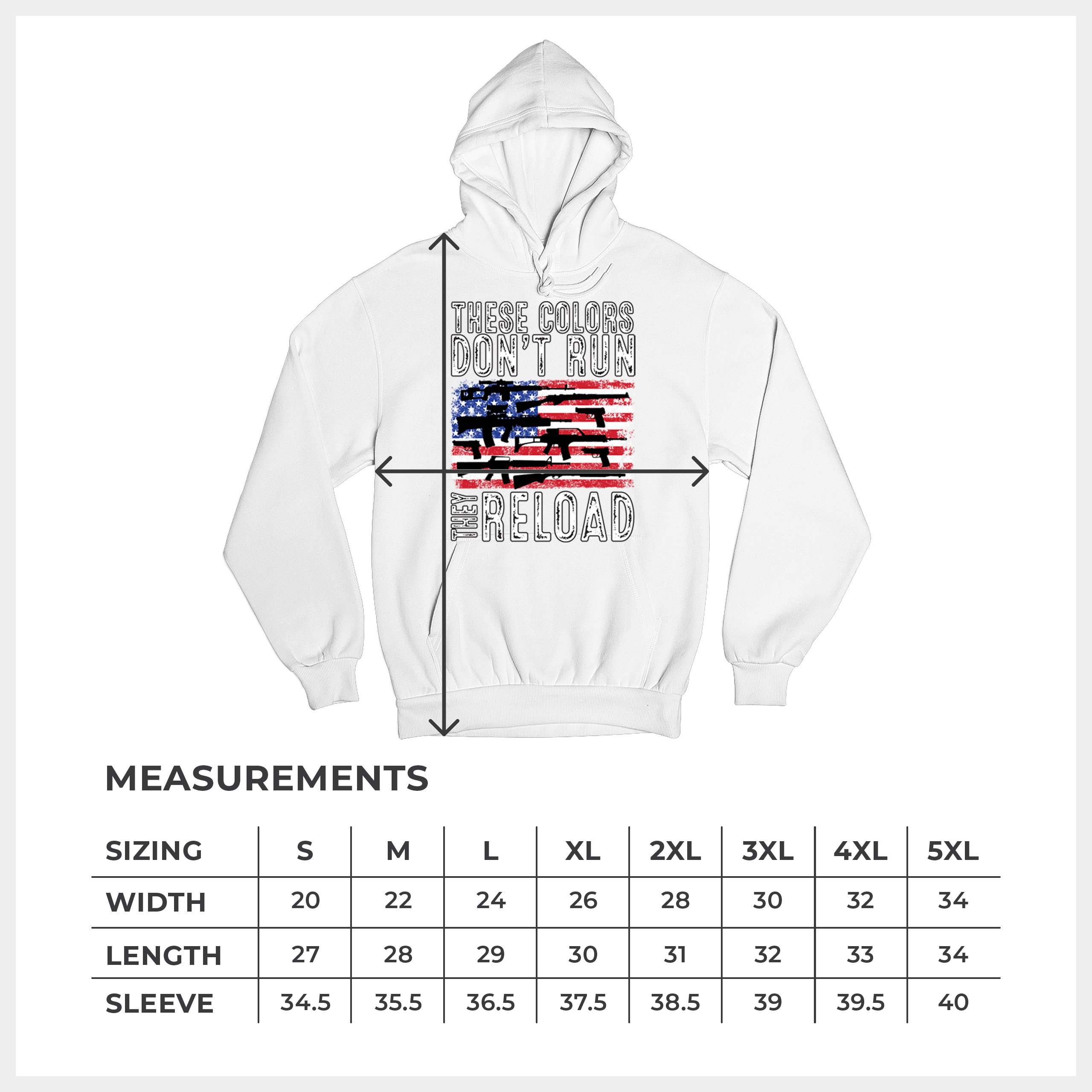 These Colors Don't Run They Reload Sweatshirt 2nd Amendment Gun Rights Hoodie - Picture 43 of 57