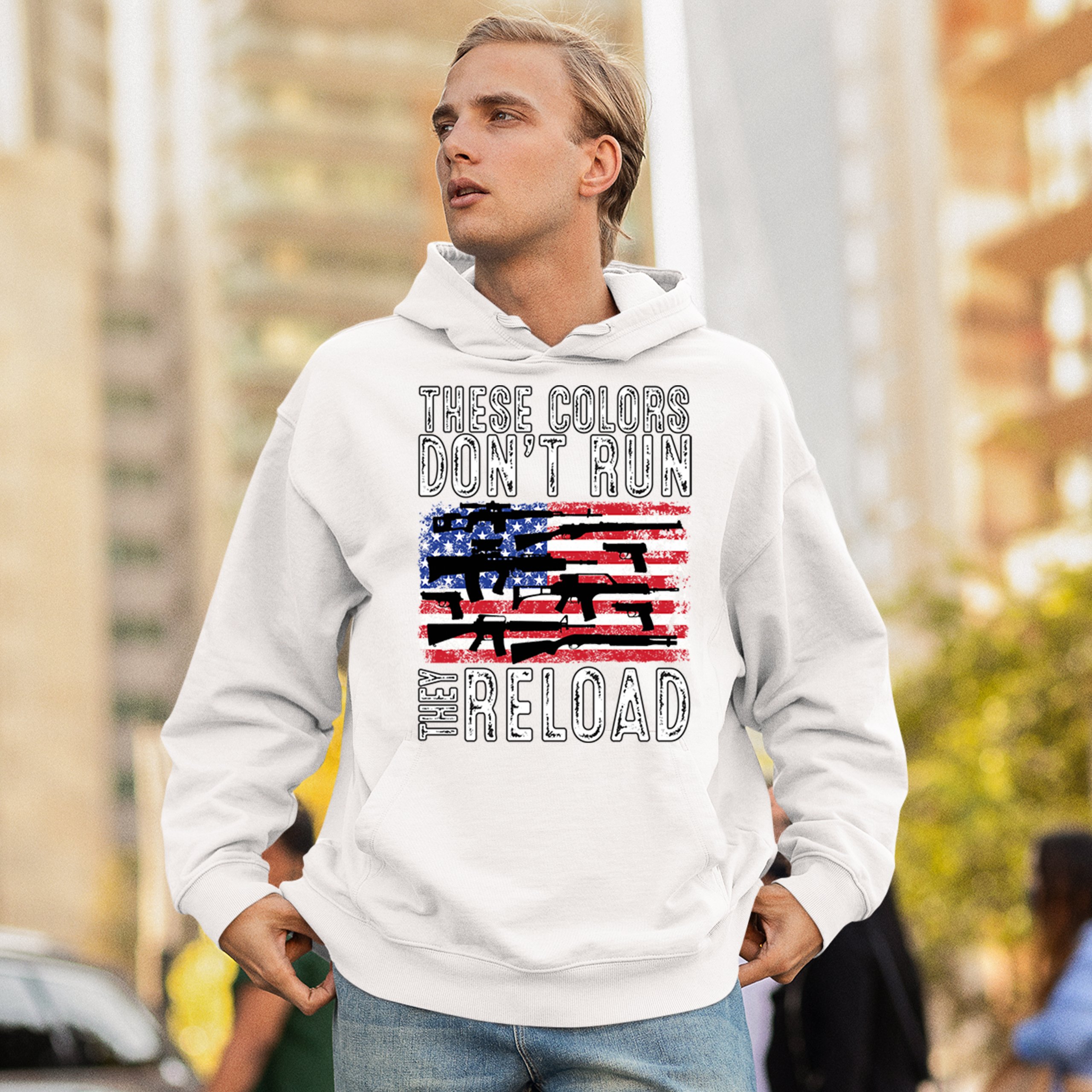These Colors Don't Run They Reload Sweatshirt 2nd Amendment Gun Rights Hoodie - Picture 40 of 57