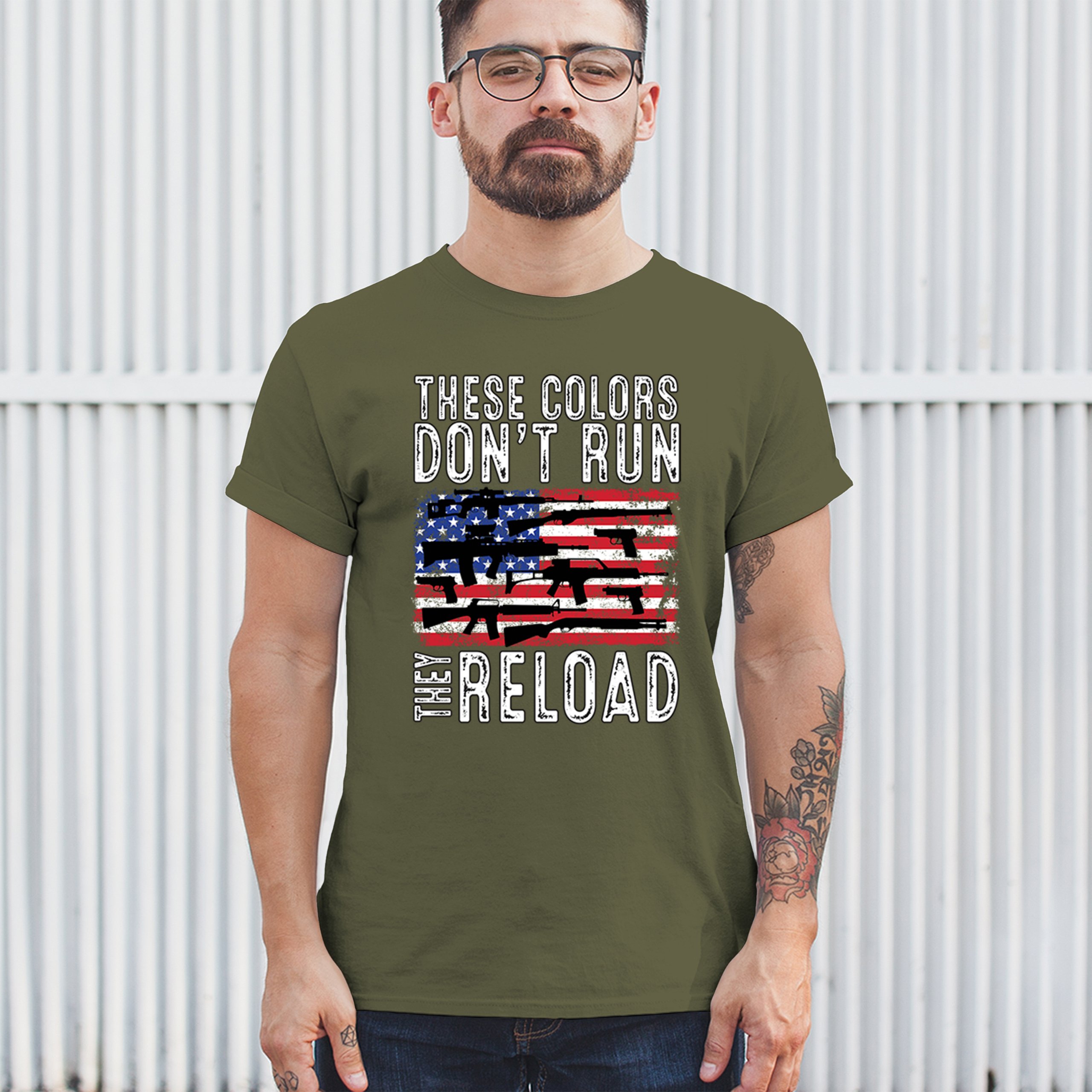 These Colors Don't Run They Reload T-shirt 2nd Amendment Gun Rights Men's Tee - Picture 96 of 113