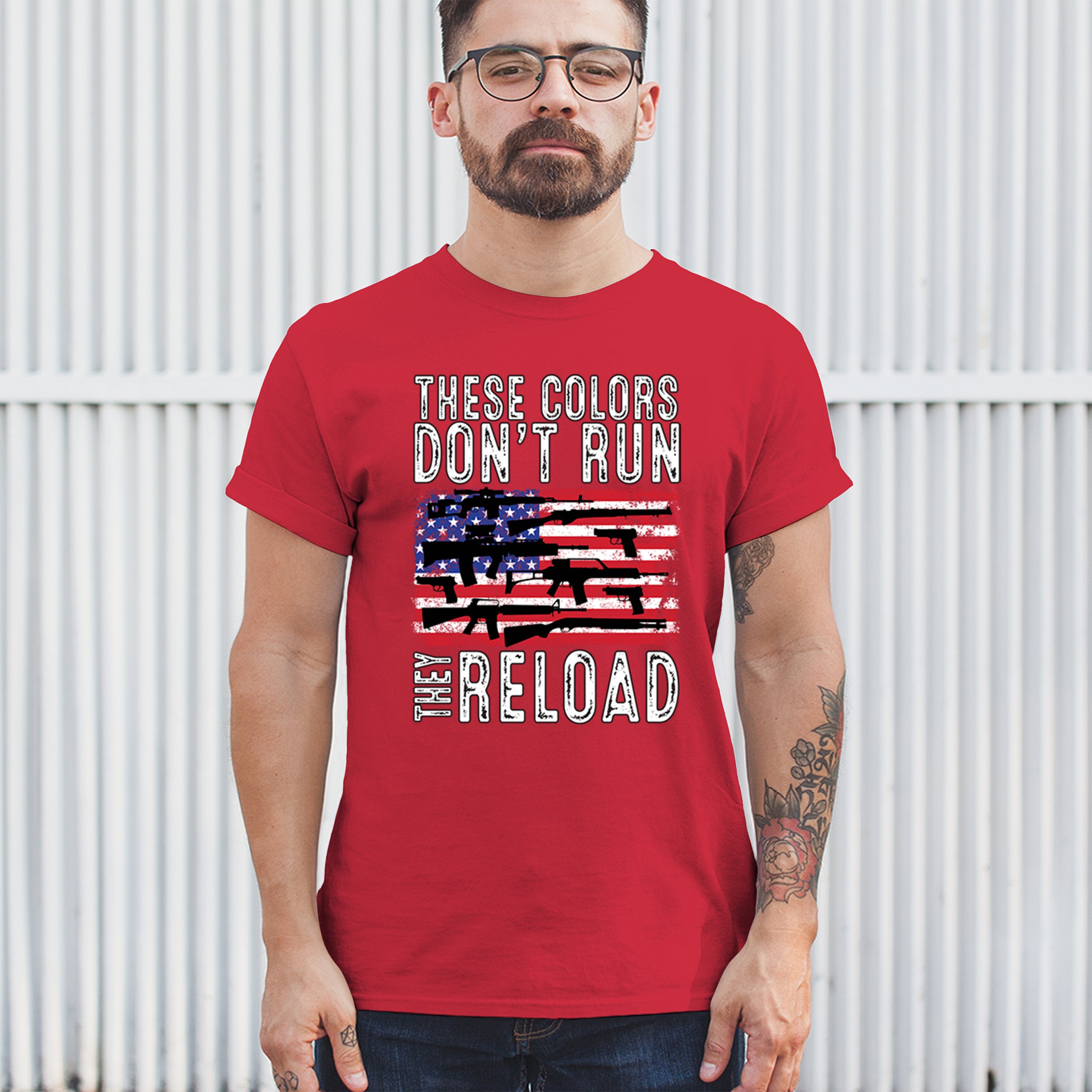 These Colors Don't Run They Reload T-shirt 2nd Amendment Gun Rights Men's Tee - Picture 40 of 113