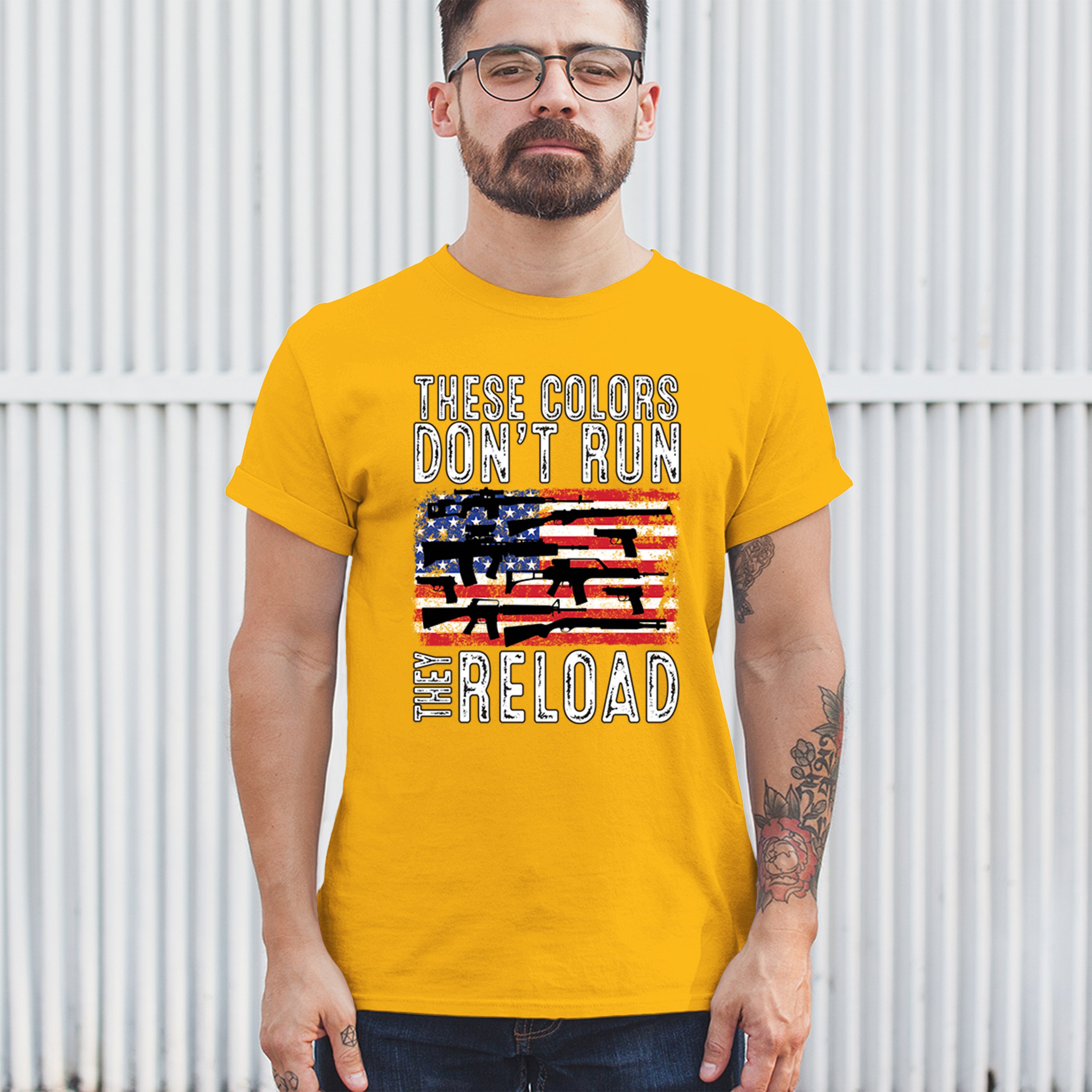 These Colors Don't Run They Reload T-shirt 2nd Amendment Gun Rights Men's Tee - Picture 110 of 113
