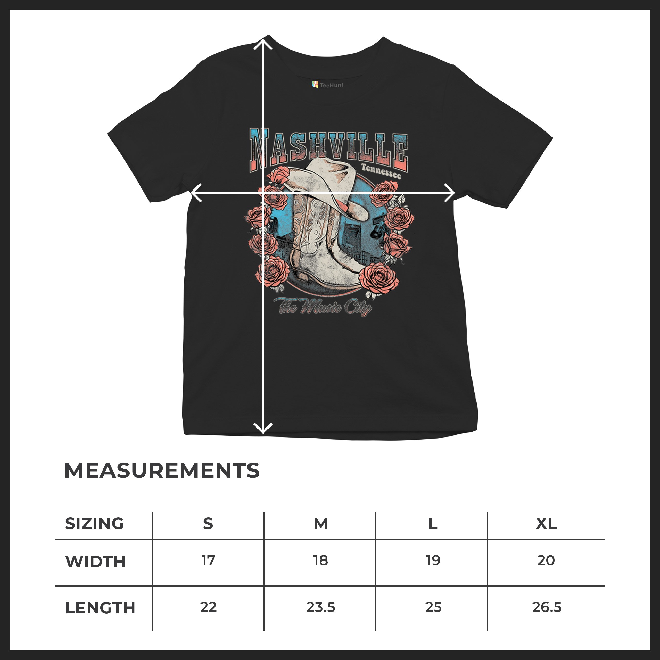 Nashville The Music City Youth T-shirt Country Cowgirl Boots and Hat Kids - Picture 8 of 50