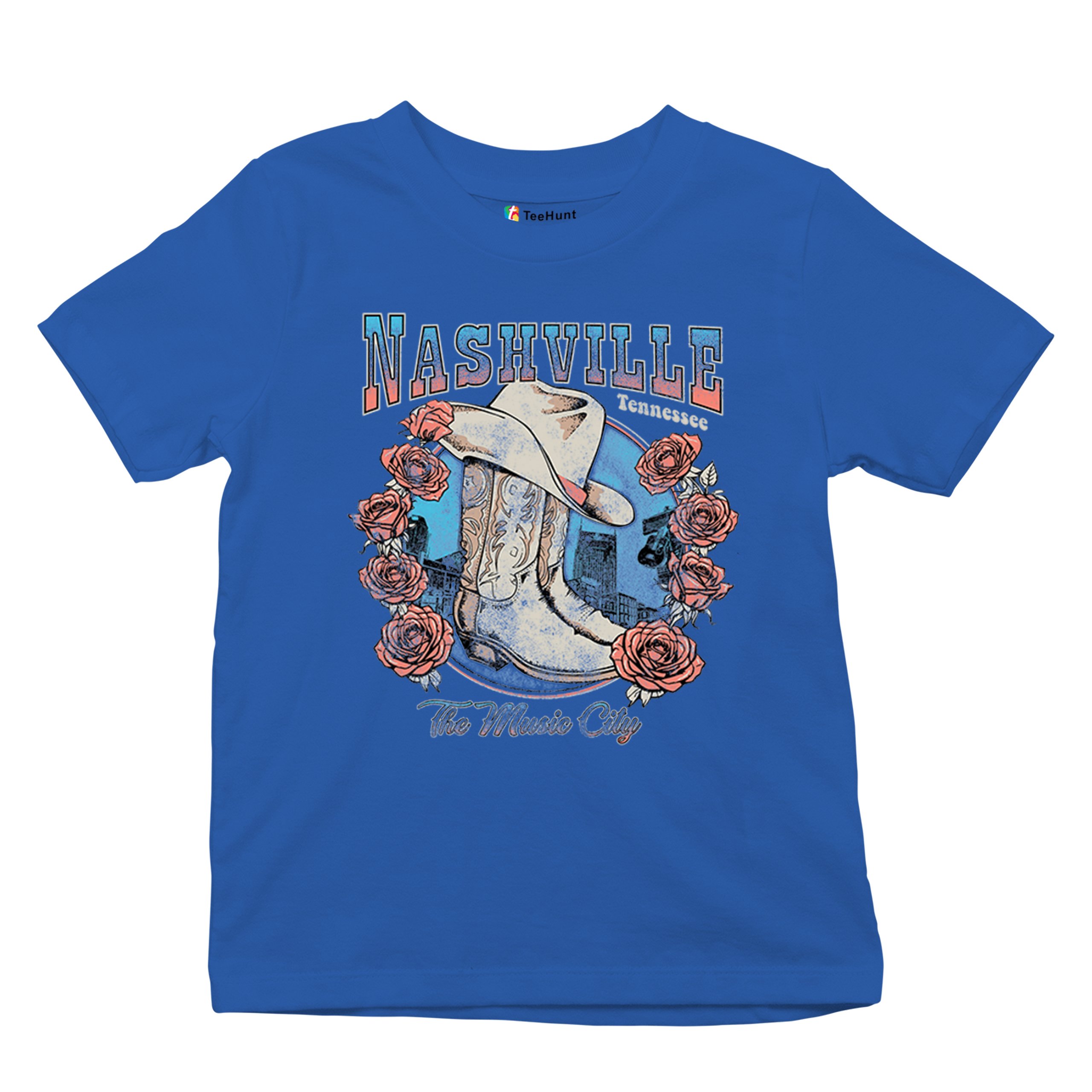 Nashville The Music City Youth T-shirt Country Cowgirl Boots and Hat Kids - Picture 41 of 50