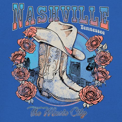 Nashville The Music City Youth T-shirt Country Cowgirl Boots and Hat Kids - Picture 39 of 50