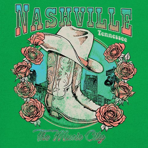 Nashville The Music City Youth T-shirt Country Cowgirl Boots and Hat Kids - Picture 32 of 50