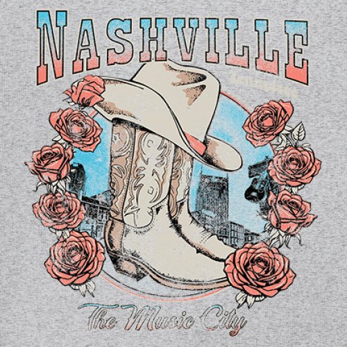 Nashville The Music City Youth T-shirt Country Cowgirl Boots and Hat Kids - Picture 11 of 50