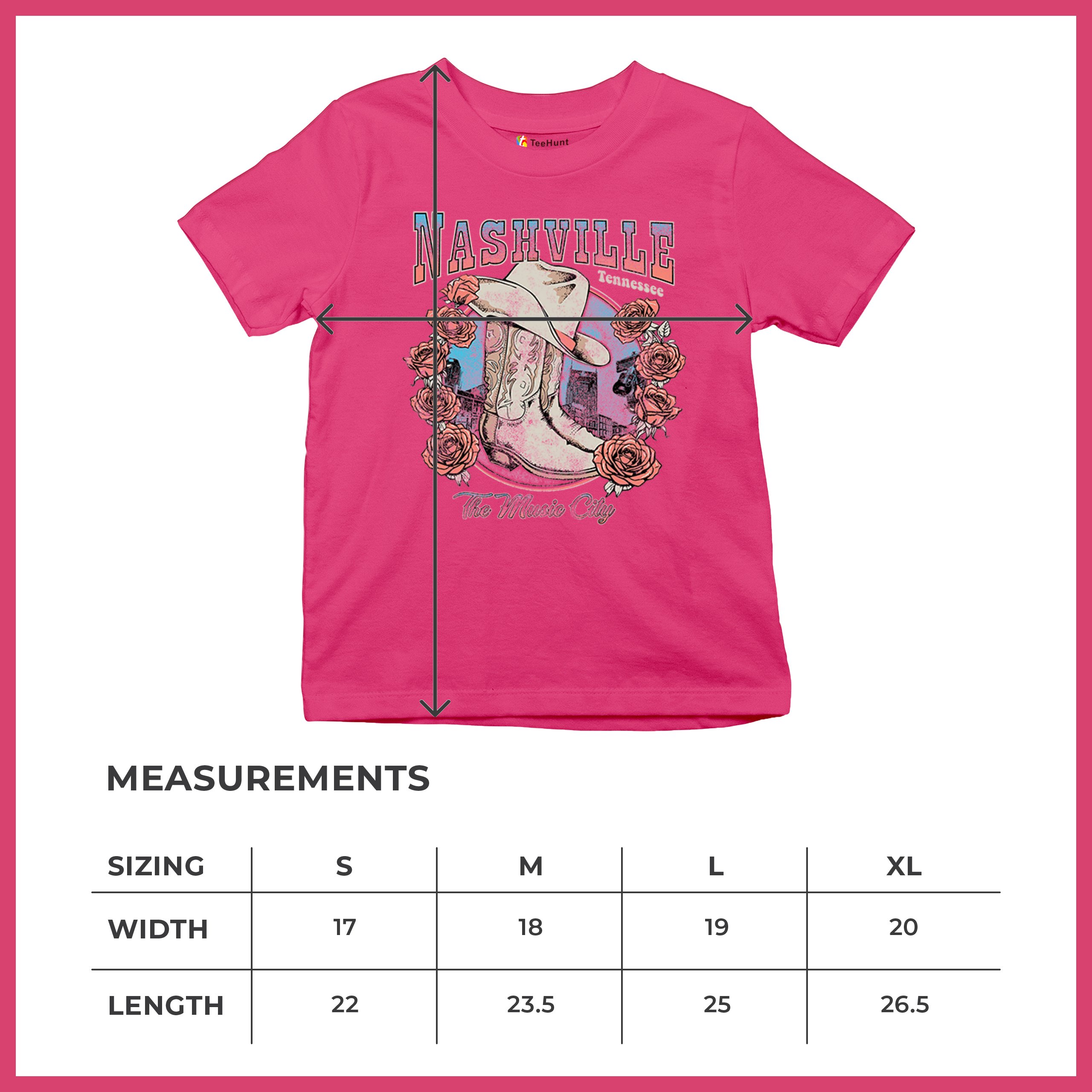 Nashville The Music City Youth T-shirt Country Cowgirl Boots and Hat Kids - Picture 50 of 50