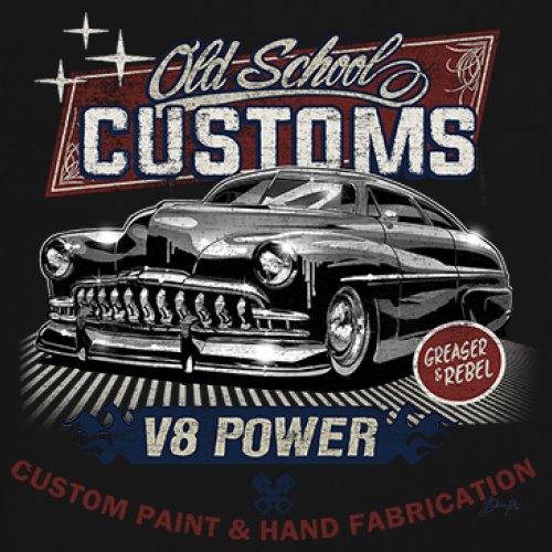 ALTRA T shirt auto classica vecchia scuola V8 personalizzata collo a V Hot Rod grassa e ribelle