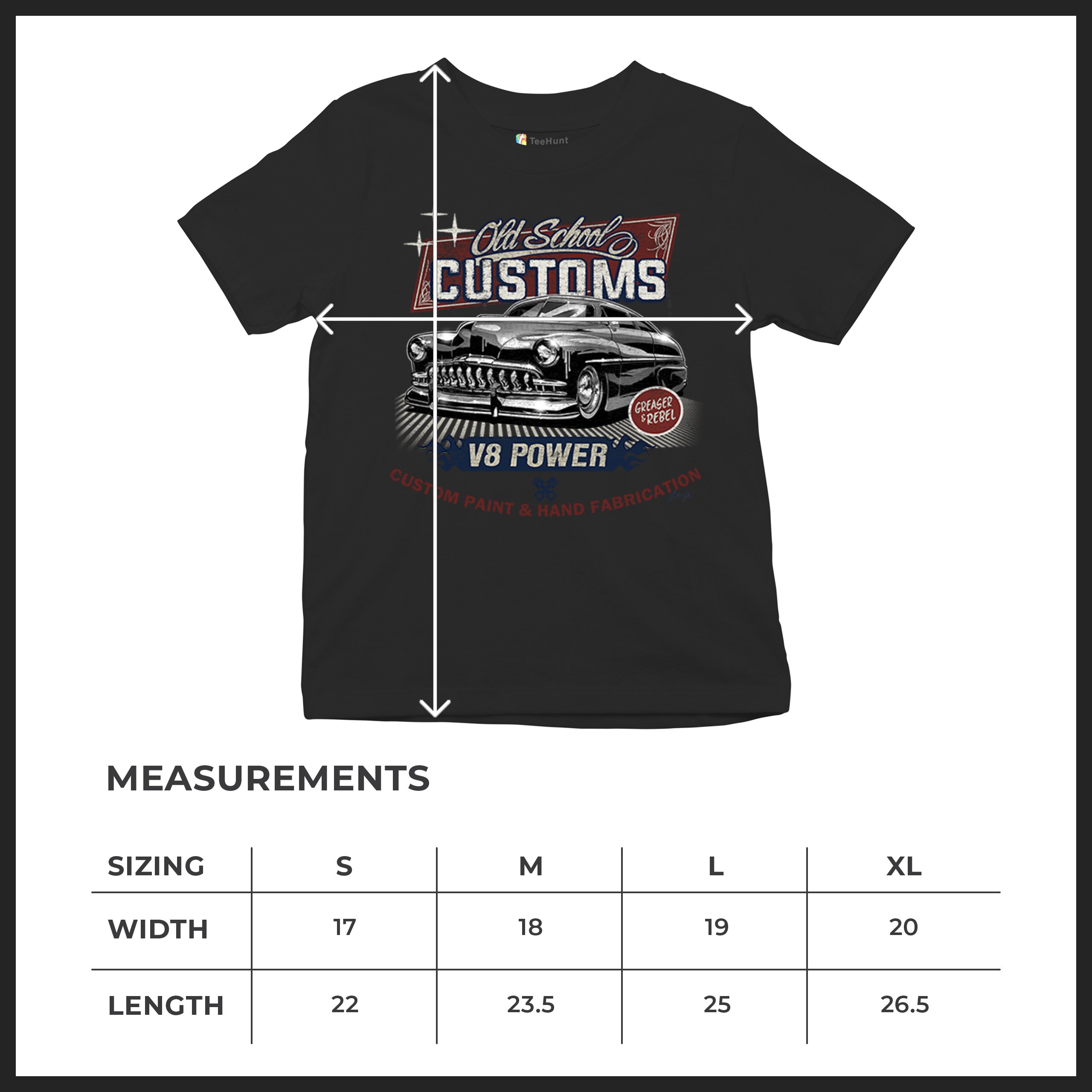 Old School Custom V8 Youth T-shirt Hot Rod Greaser & Rebel Classic Car Kids - Picture 8 of 50