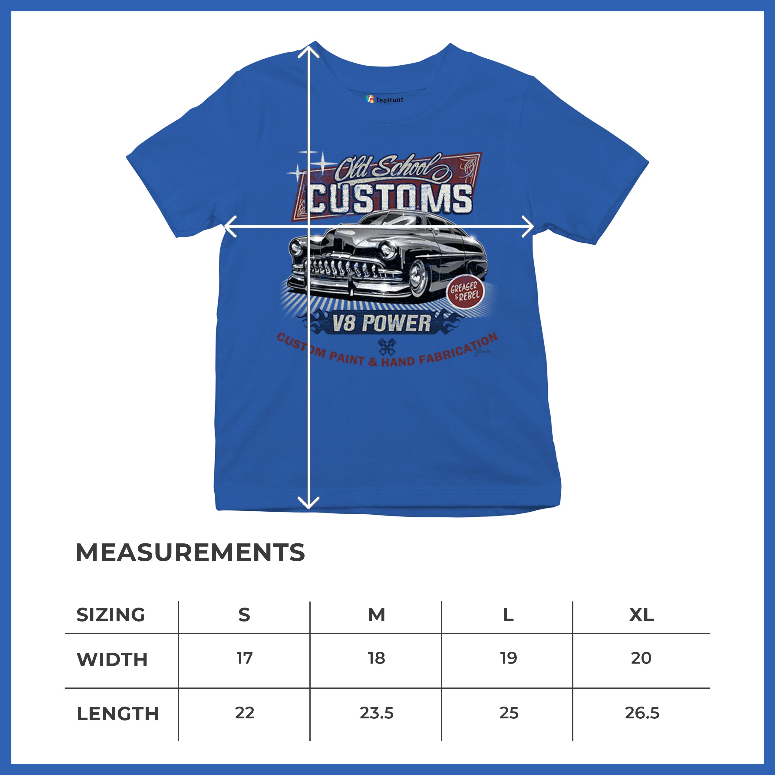 Old School Custom V8 Youth T-shirt Hot Rod Greaser & Rebel Classic Car Kids - Picture 43 of 50