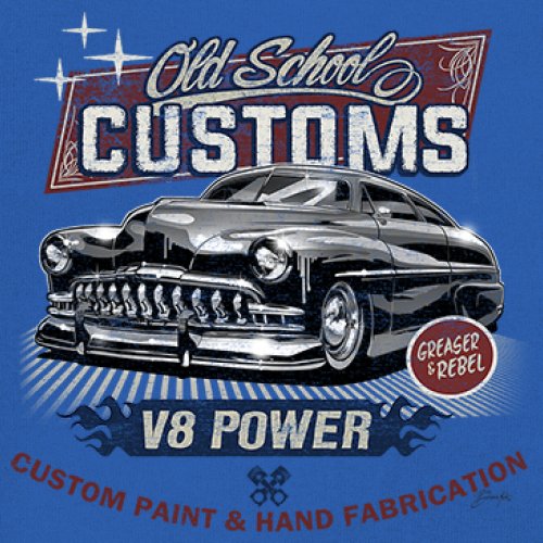 Old School Custom V8 Youth T-shirt Hot Rod Greaser & Rebel Classic Car Kids - Picture 39 of 50