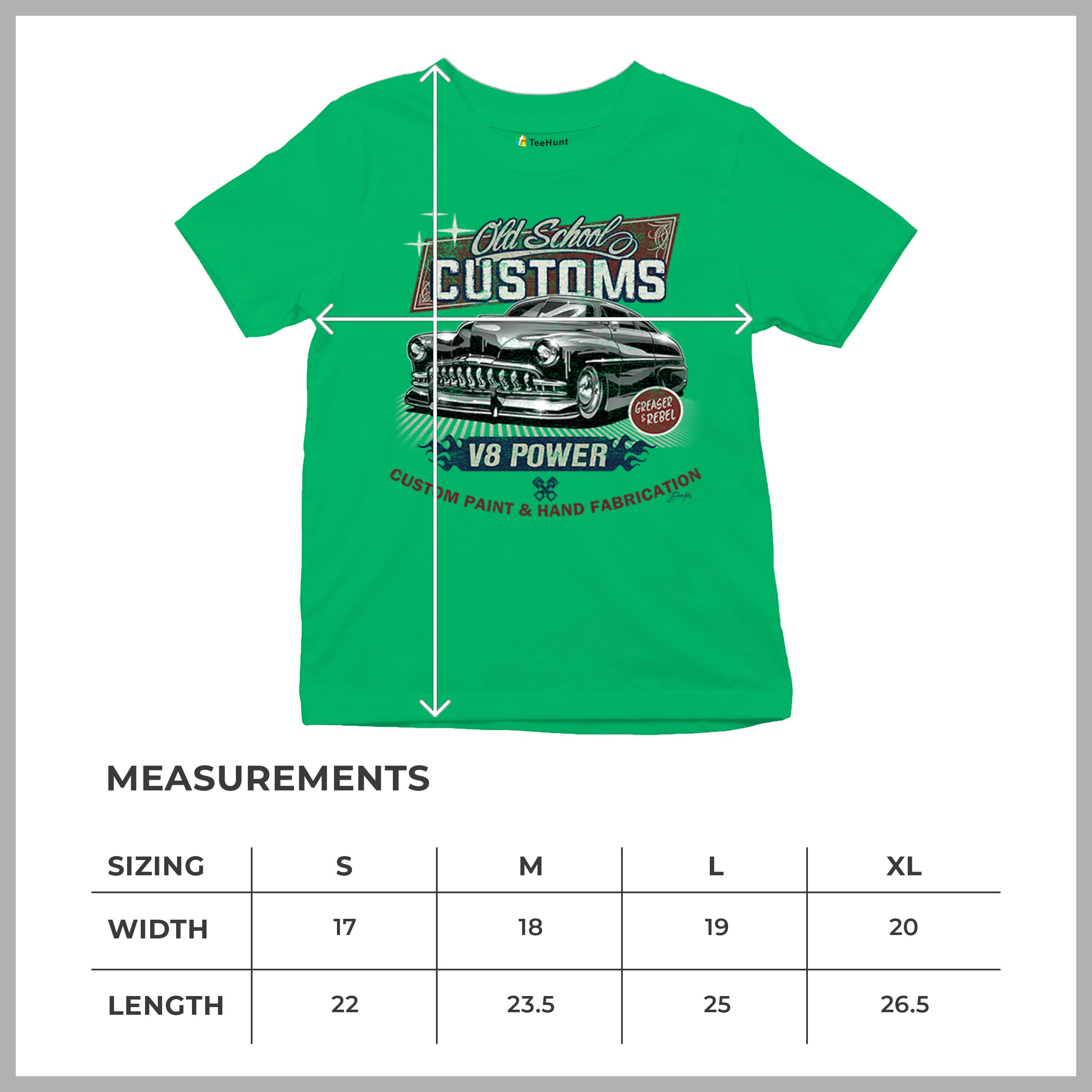 Old School Custom V8 Youth T-shirt Hot Rod Greaser & Rebel Classic Car Kids - Picture 36 of 50