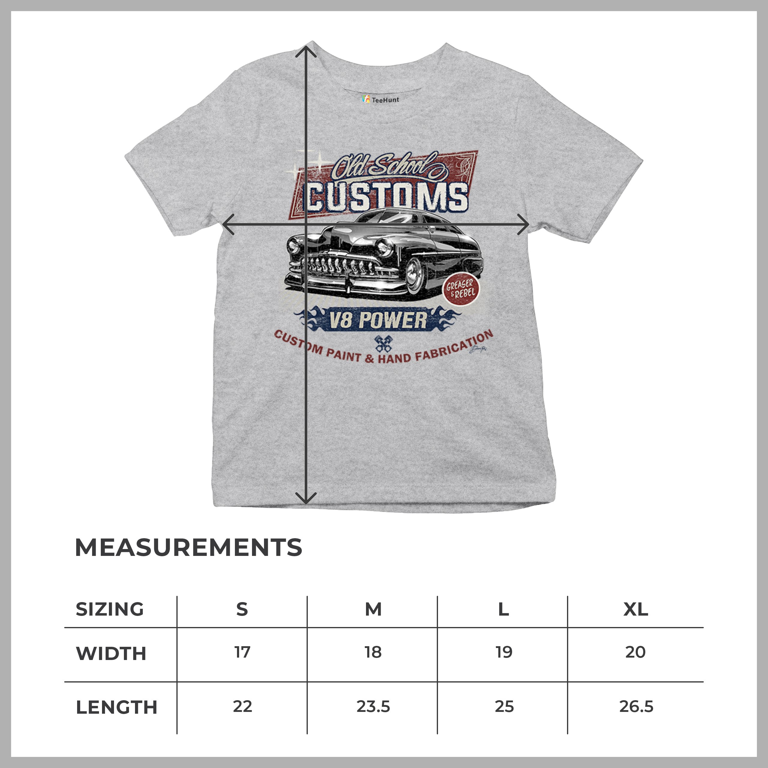 Old School Custom V8 Youth T-shirt Hot Rod Greaser & Rebel Classic Car Kids - Picture 15 of 50