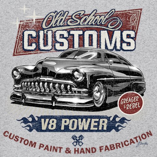 Old School Custom V8 Youth T-shirt Hot Rod Greaser & Rebel Classic Car Kids - Picture 11 of 50