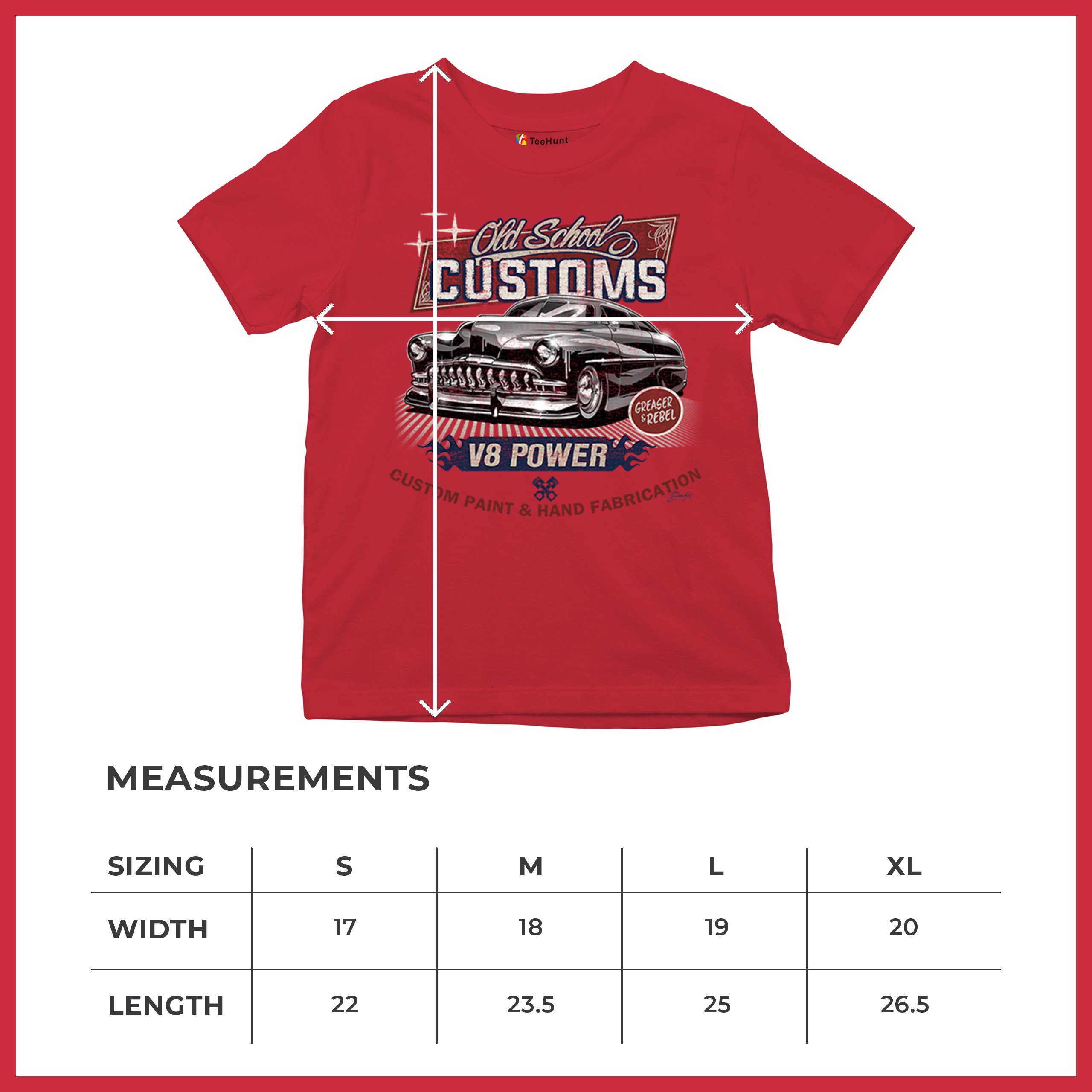 Old School Custom V8 Youth T-shirt Hot Rod Greaser & Rebel Classic Car Kids - Picture 22 of 50