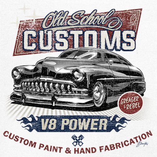 Old School Custom V8 Youth T-shirt Hot Rod Greaser & Rebel Classic Car Kids - Picture 25 of 50