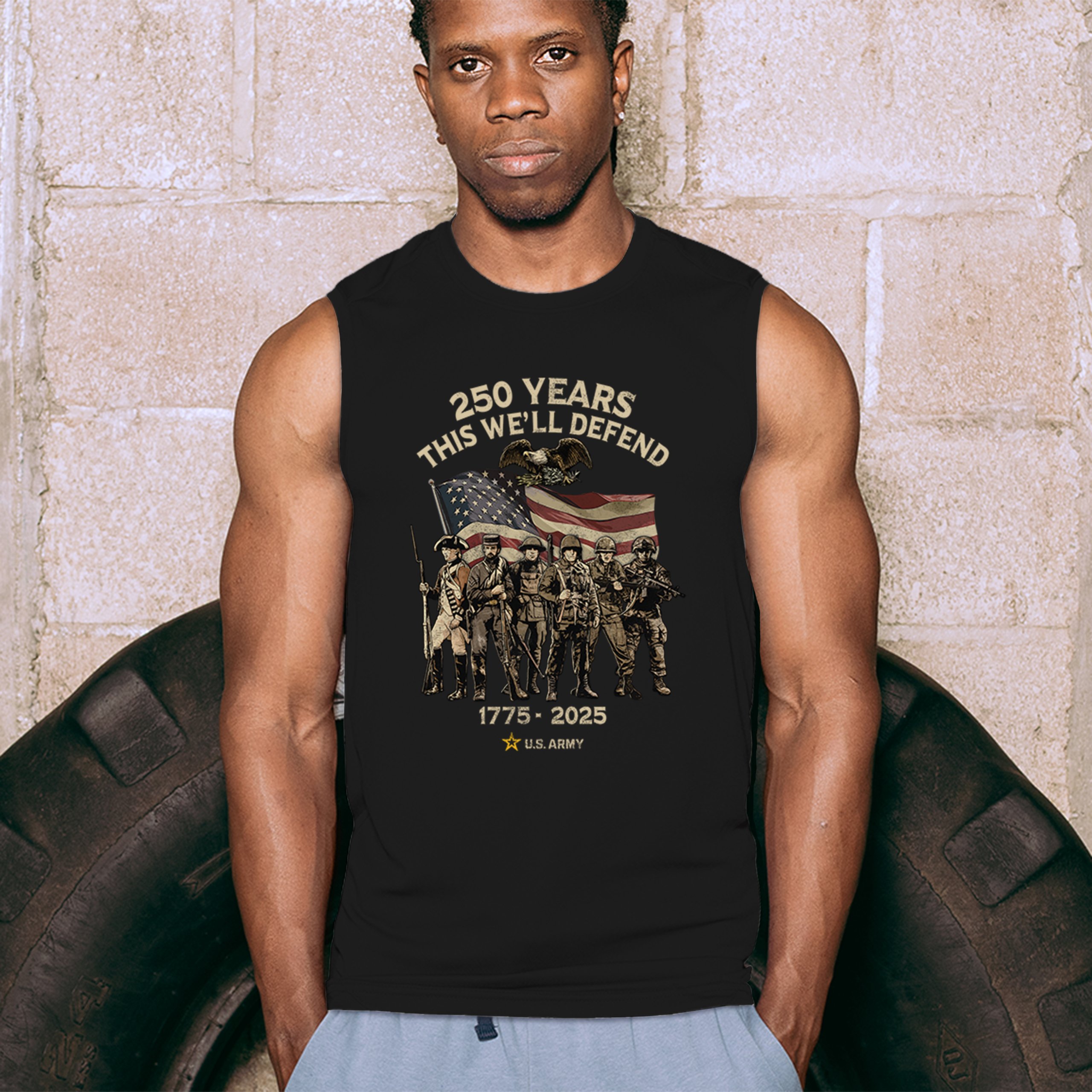ALTRA US Army 250 anni camicia muscolare uomo veterano militare americano DD 214