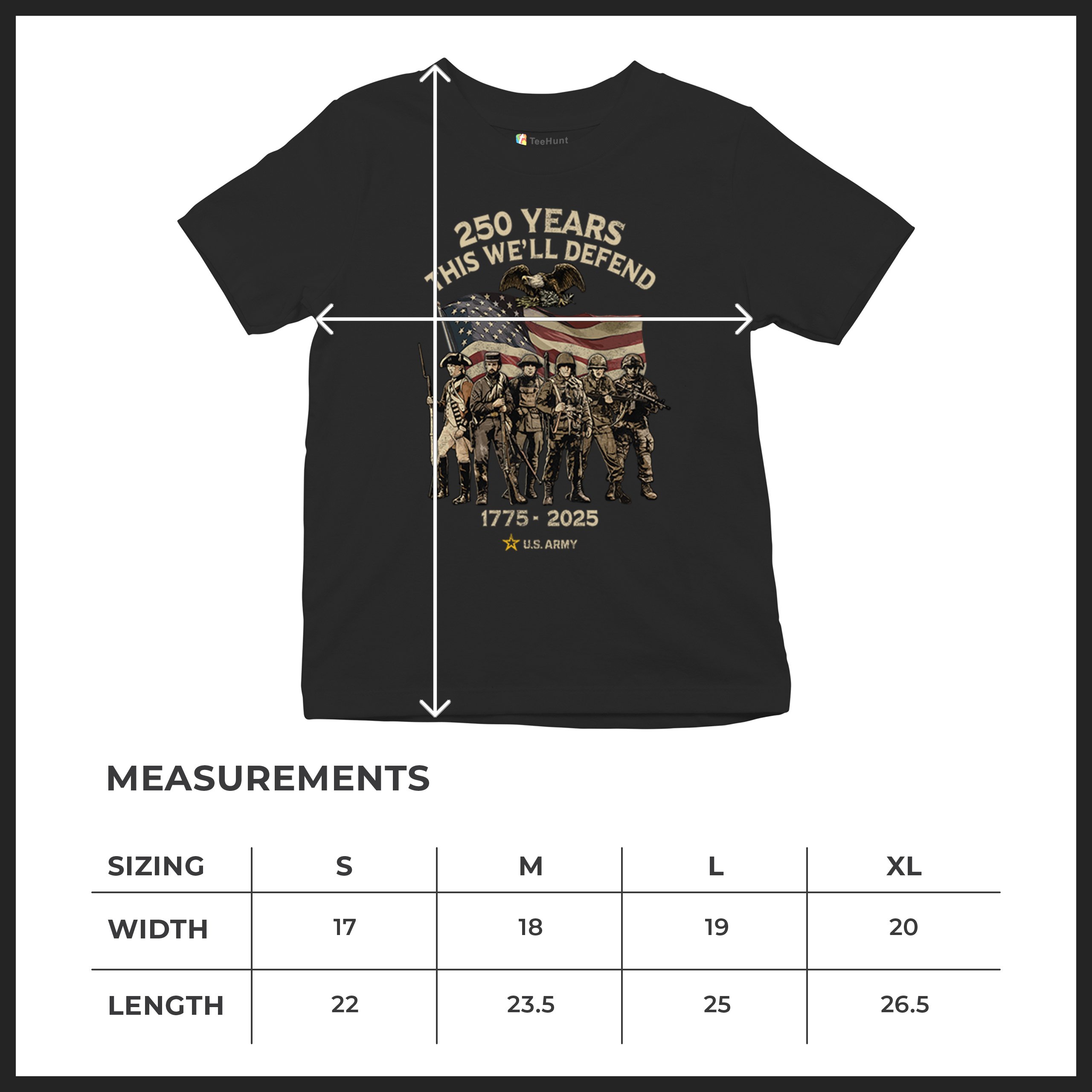 US Army 250 Years Youth T-shirt American Military Veteran DD 214 Kids - Picture 8 of 43