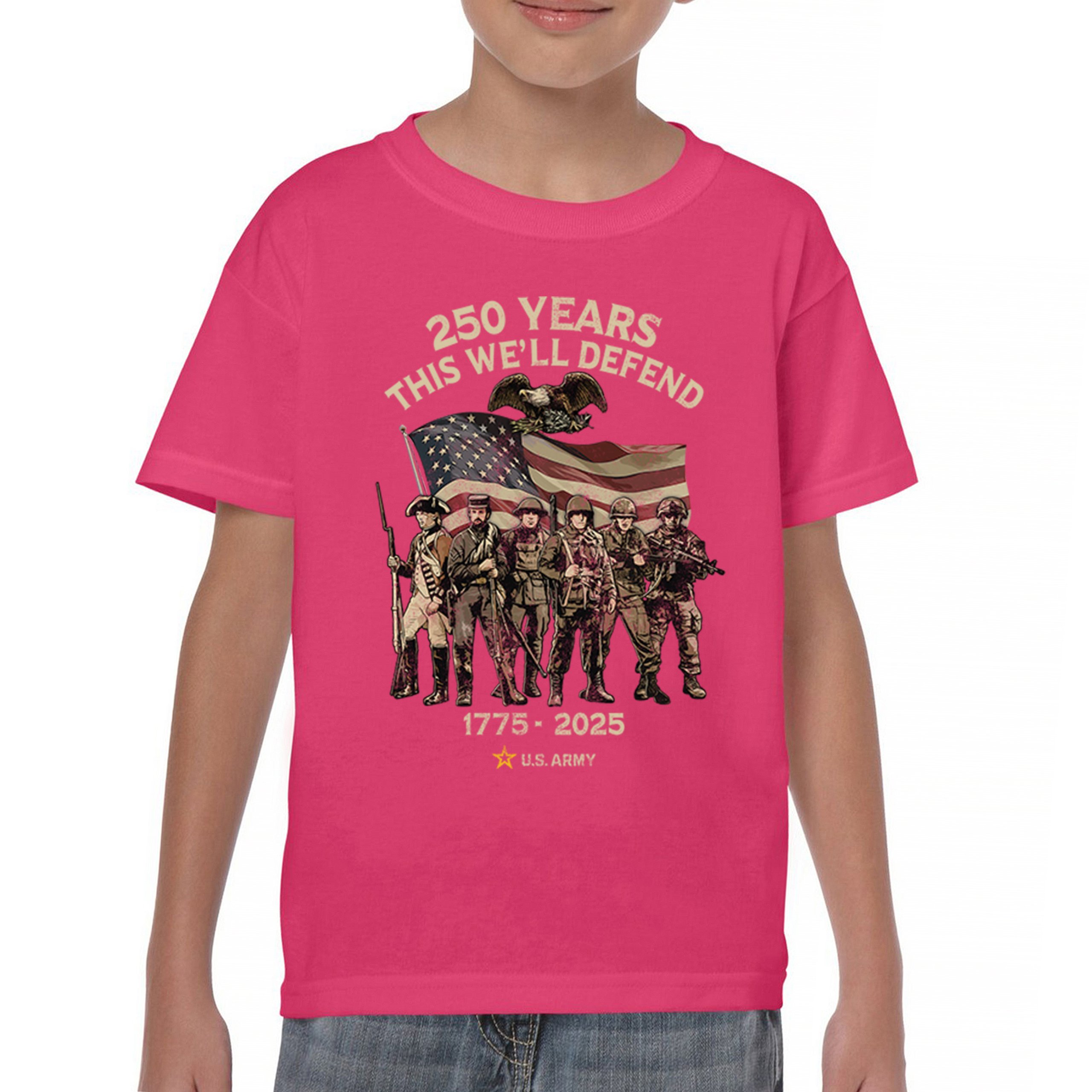 US Army 250 Years Youth T-shirt American Military Veteran DD 214 Kids - Picture 37 of 43