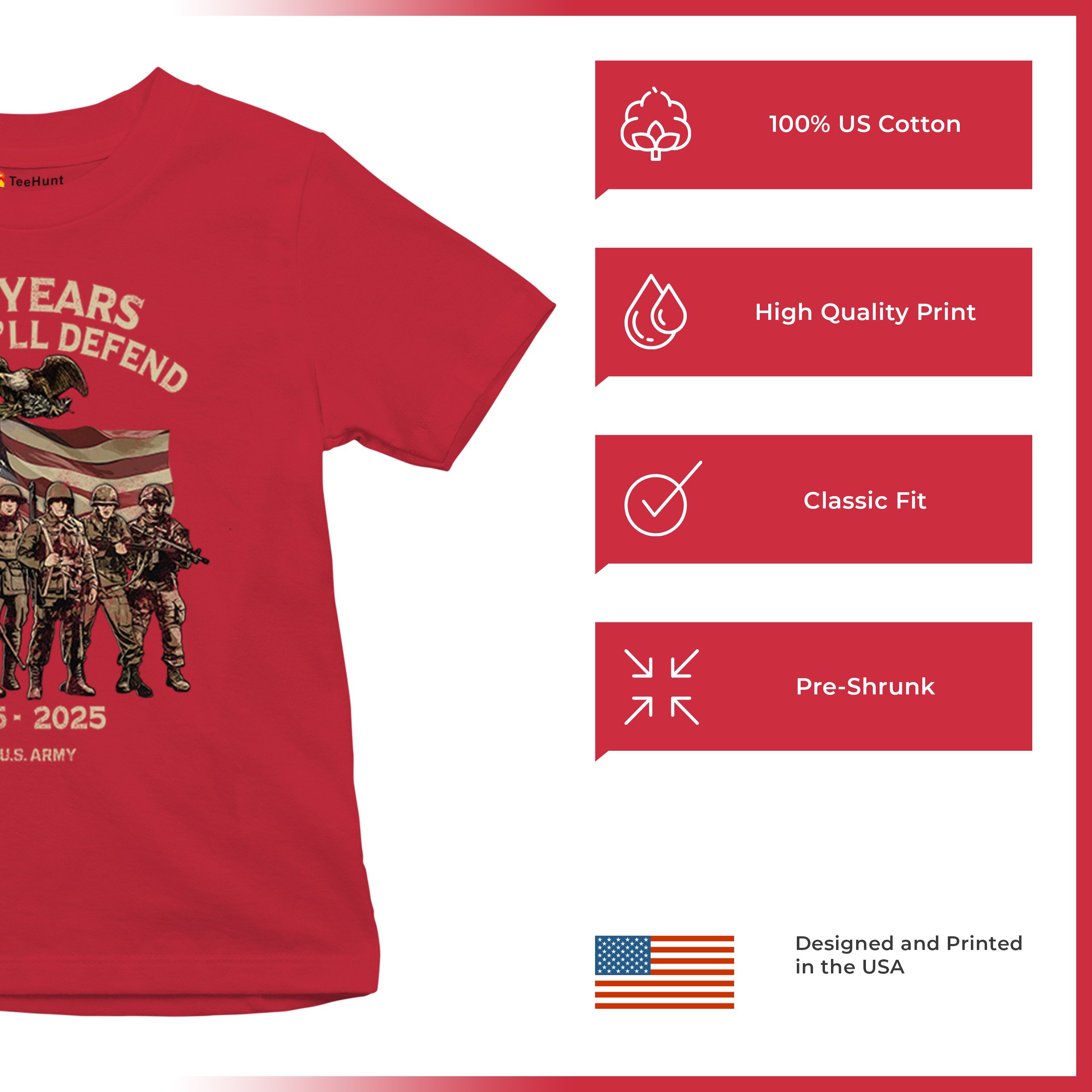US Army 250 Years Youth T-shirt American Military Veteran DD 214 Kids - Picture 14 of 43