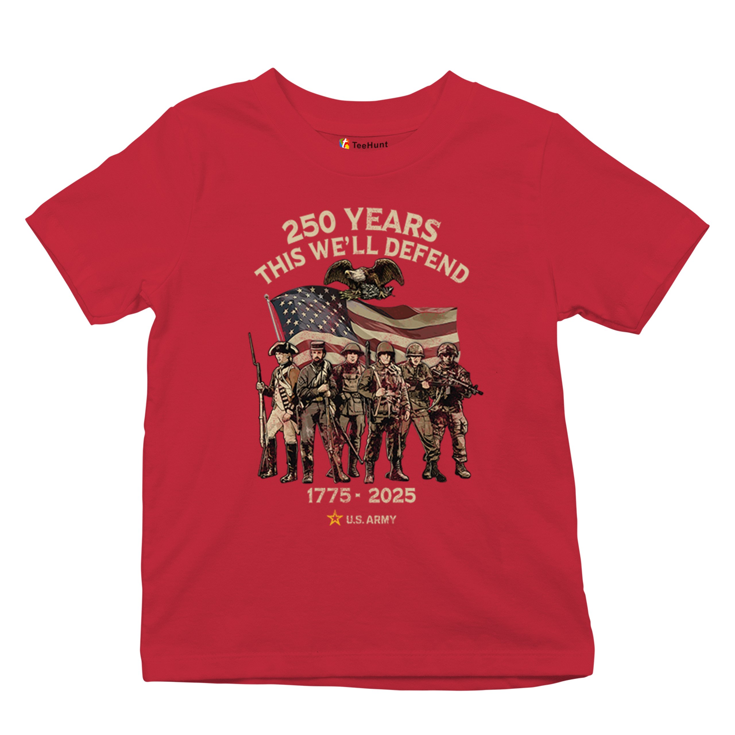 US Army 250 Years Youth T-shirt American Military Veteran DD 214 Kids - Picture 13 of 43