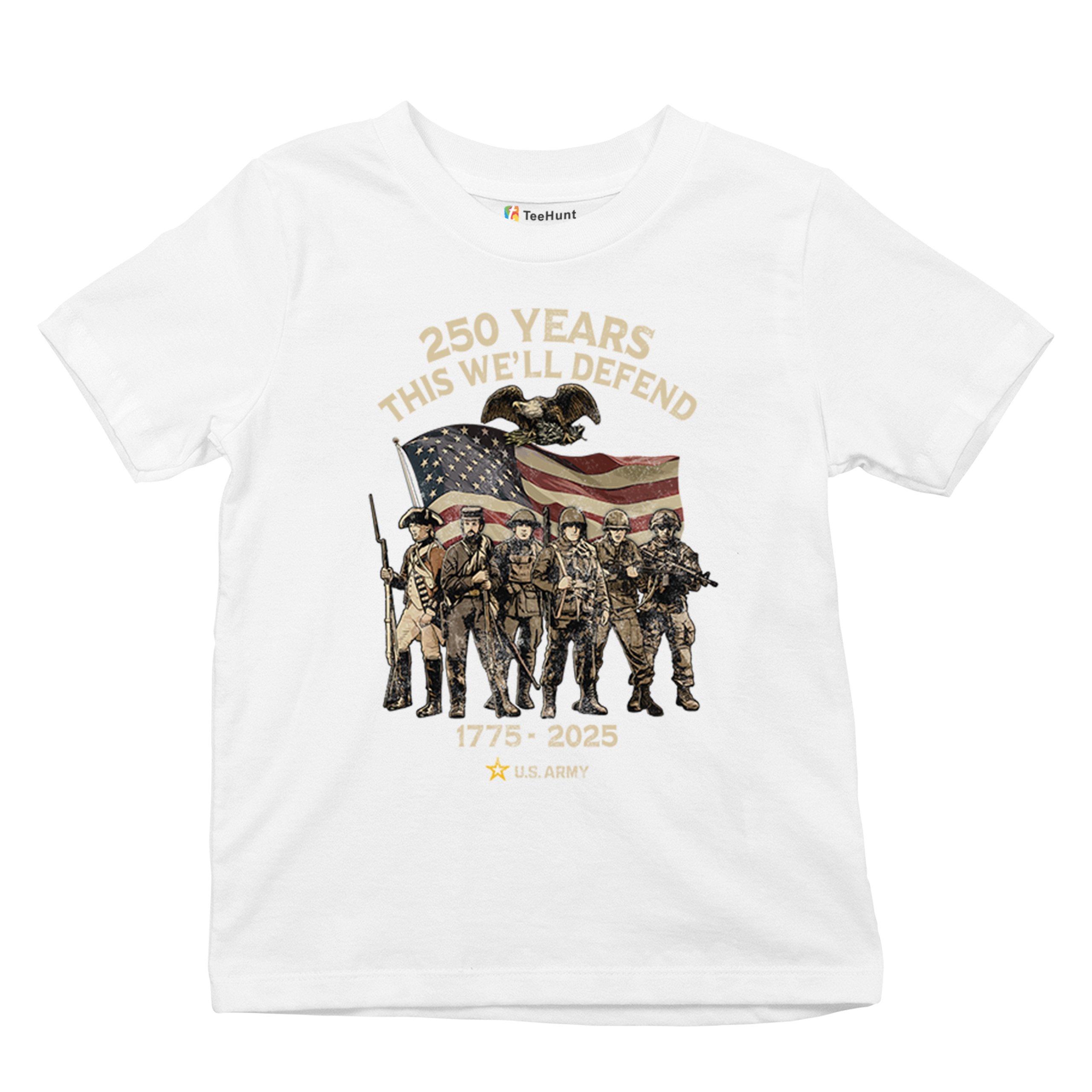 US Army 250 Years Youth T-shirt American Military Veteran DD 214 Kids - Picture 20 of 43