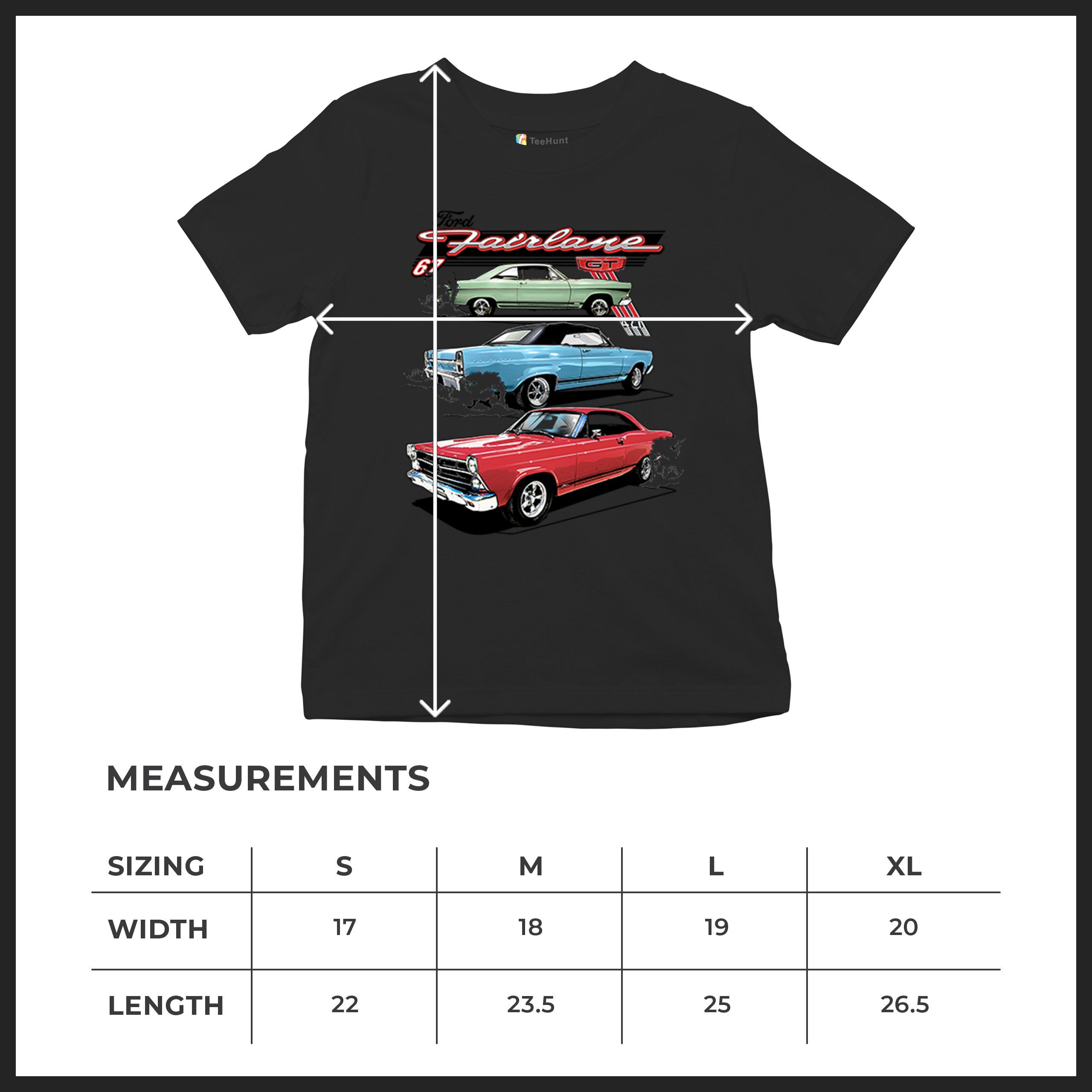 1967 Ford Fairlane GT Youth T-shirt American Muscle Car Vintage 60s Retro Kids - Picture 8 of 50
