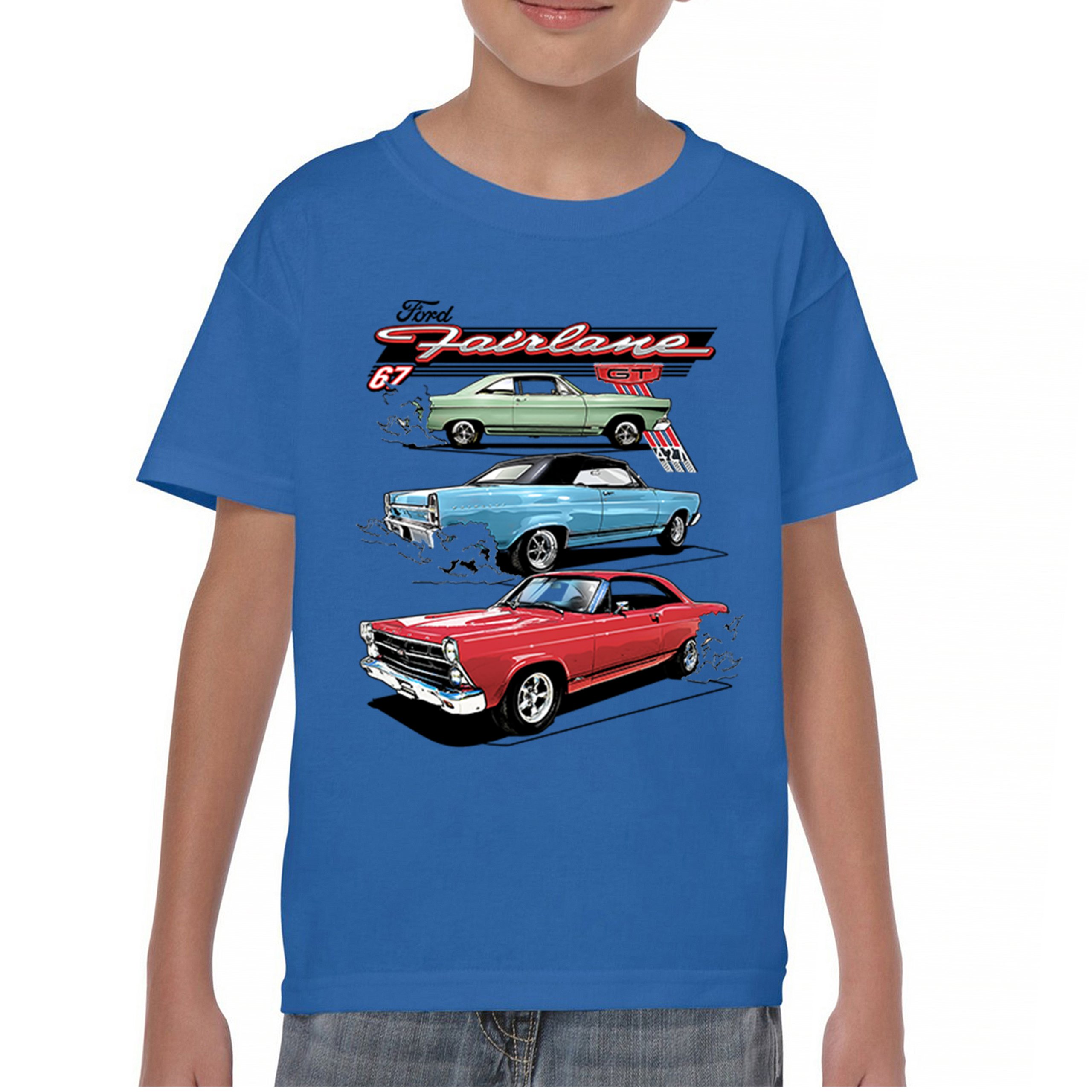 1967 Ford Fairlane GT Youth T-shirt American Muscle Car Vintage 60s Retro Kids - Picture 37 of 50