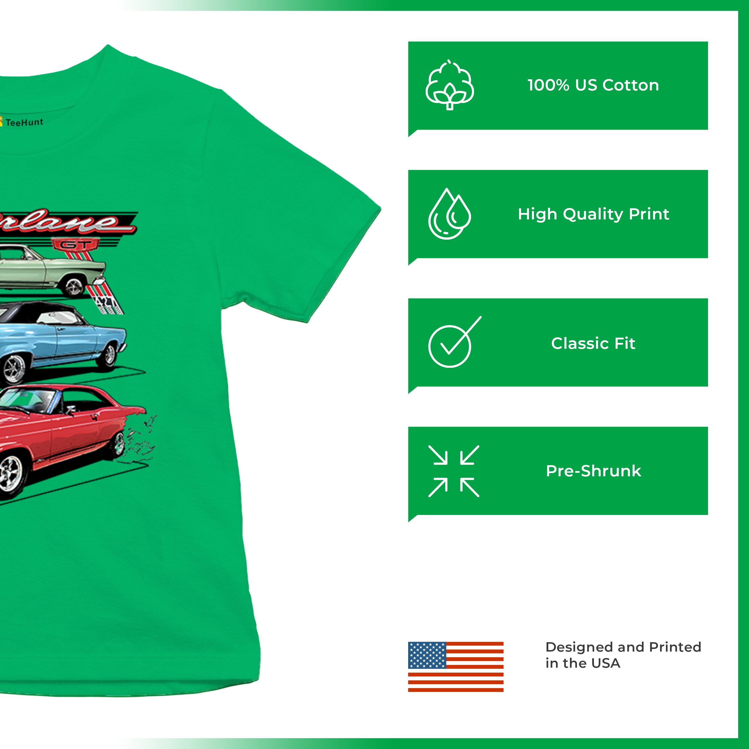 1967 Ford Fairlane GT Youth T-shirt American Muscle Car Vintage 60s Retro Kids - Picture 35 of 50